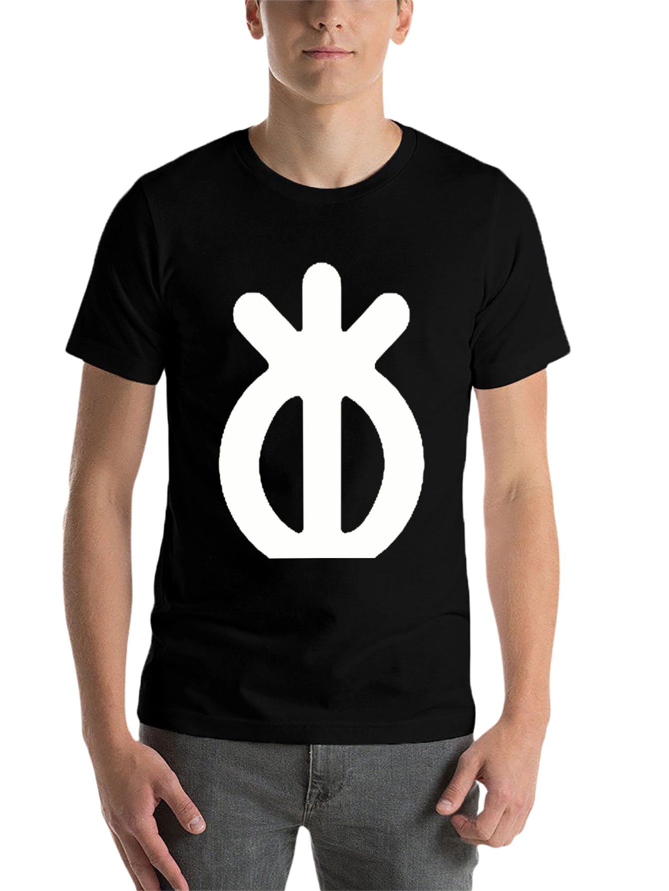 Black Symbol T-Shirt - Black Cotton Blend Tee view 7