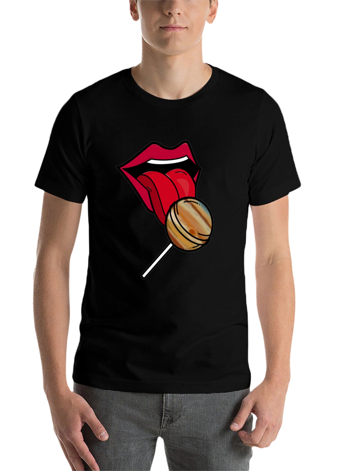 Black Lips Lollipop Graphic Tee - Unique Design, Soft Cotton view 7