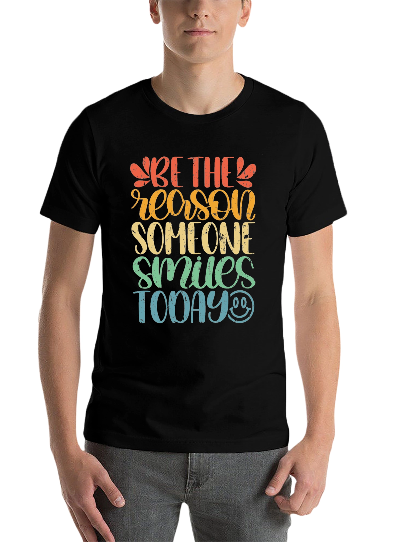 Black Be the Reason Someone Smiles Today Graphic Tee view 7