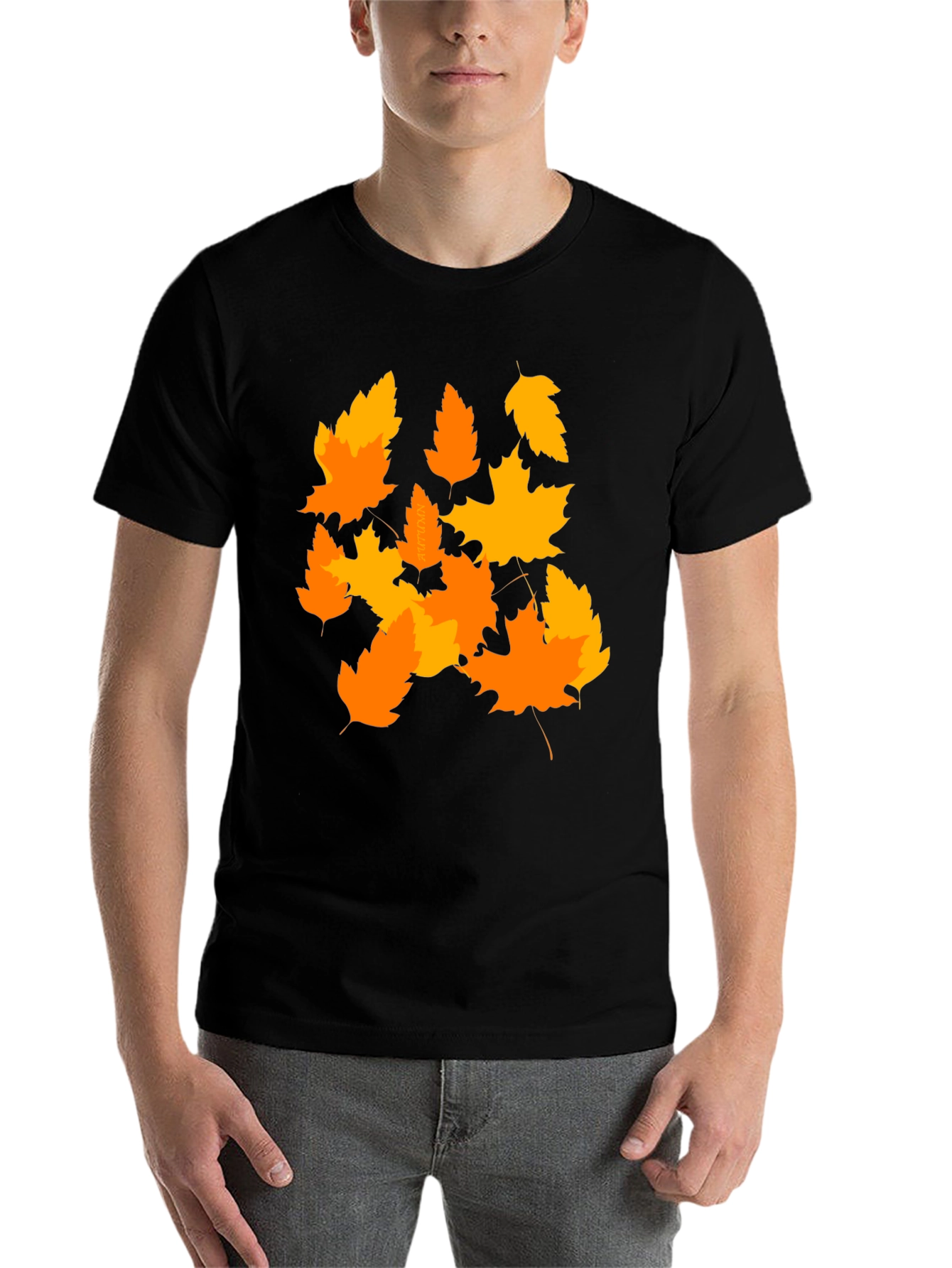 Black Autumn Leaves Graphic Tee - Stylish Fall Fashion view 7