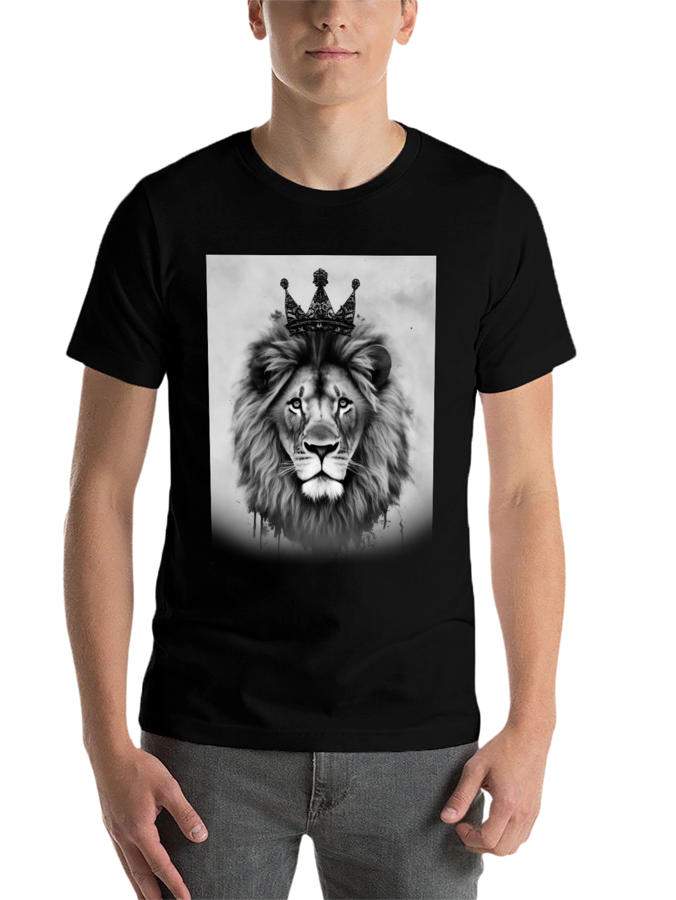 Black Lion King Graphic Tee - Black Unisex T-Shirt view 7