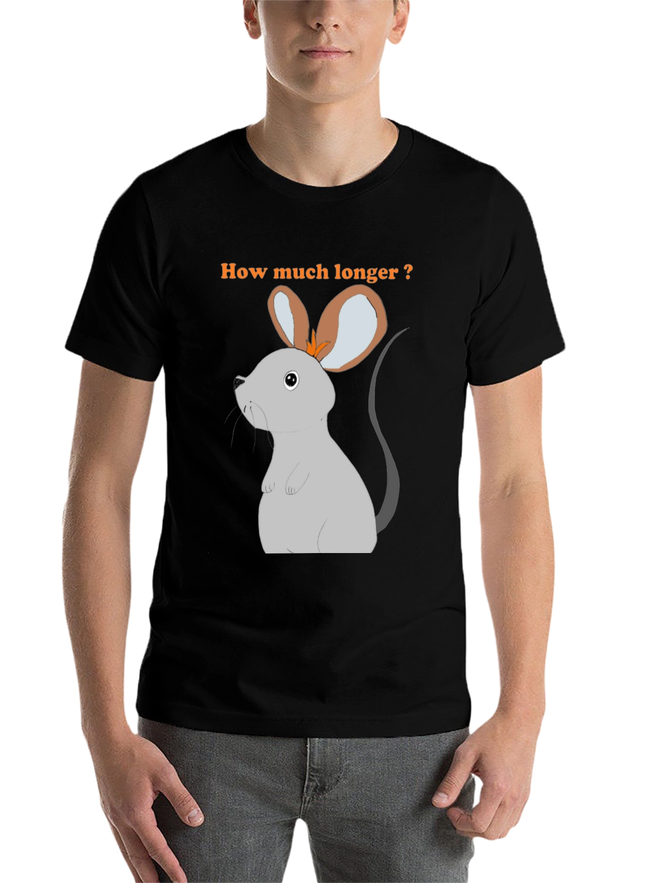 Black How Much Longer Mouse T-Shirt view 7