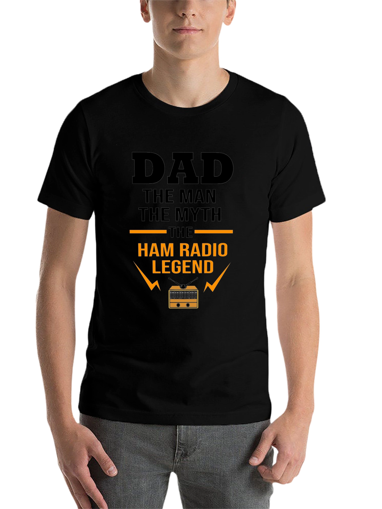Black Dad Ham Radio Legend T-Shirt view 7
