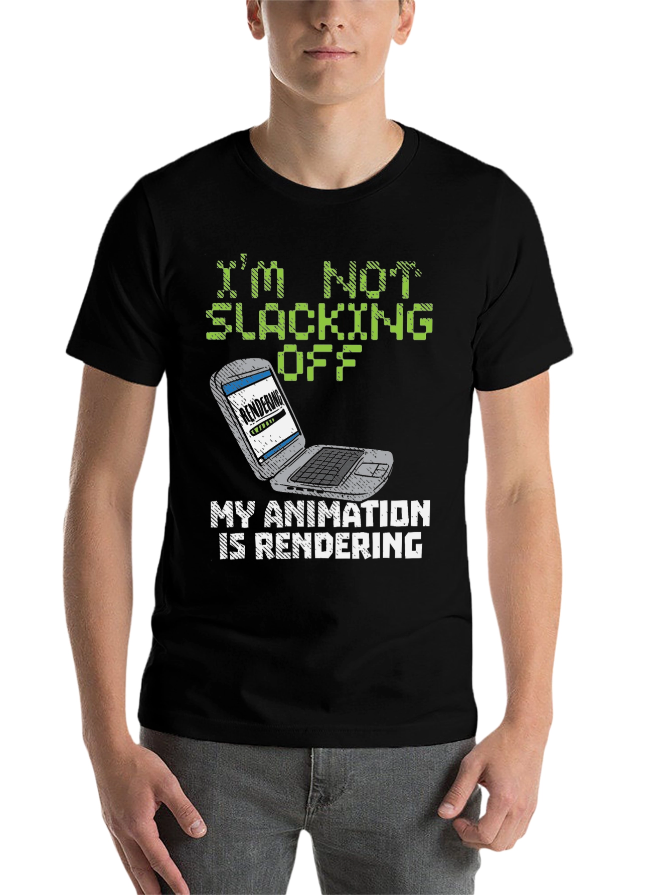 Black Animator's "Rendering" Graphic Tee - Funny & Unique! view 7