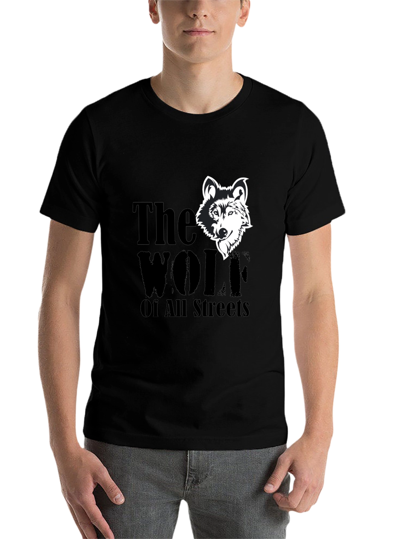Black The Wolf Of All Streets Graphic Tee view 7