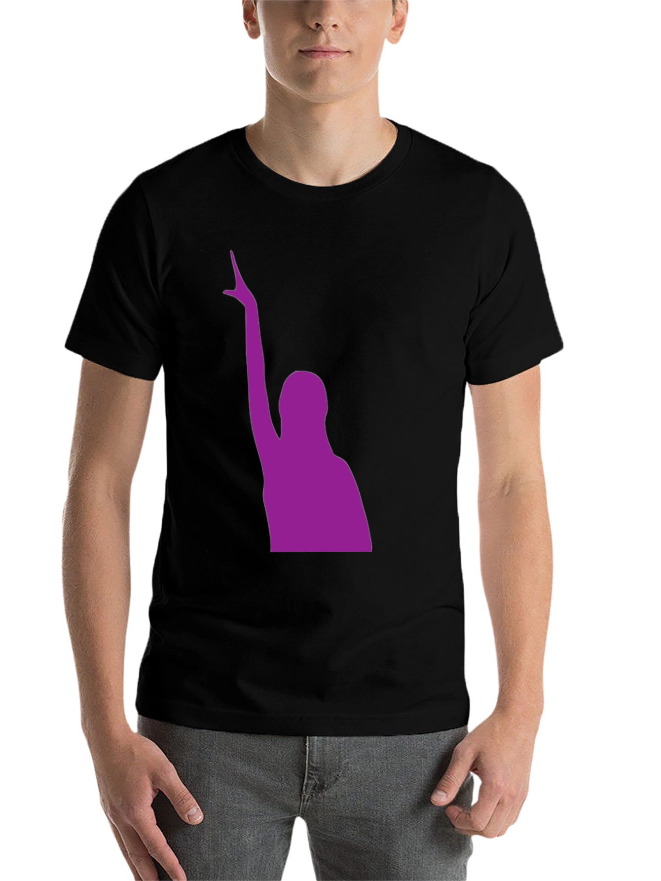 Black Purple Silhouette Graphic Black T-Shirt view 7