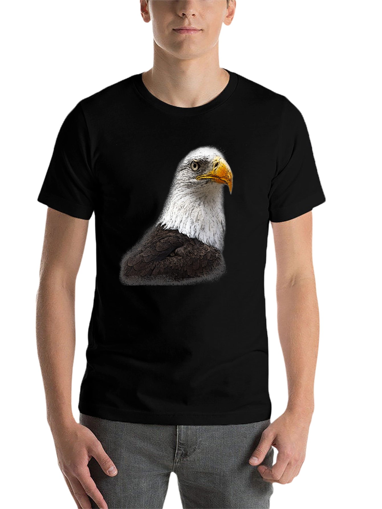 Black Bald Eagle Graphic T-Shirt view 7
