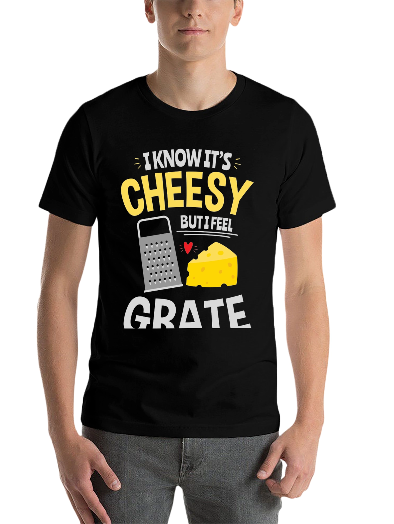 Black Cheesy Grate Humor Graphic Tee view 7