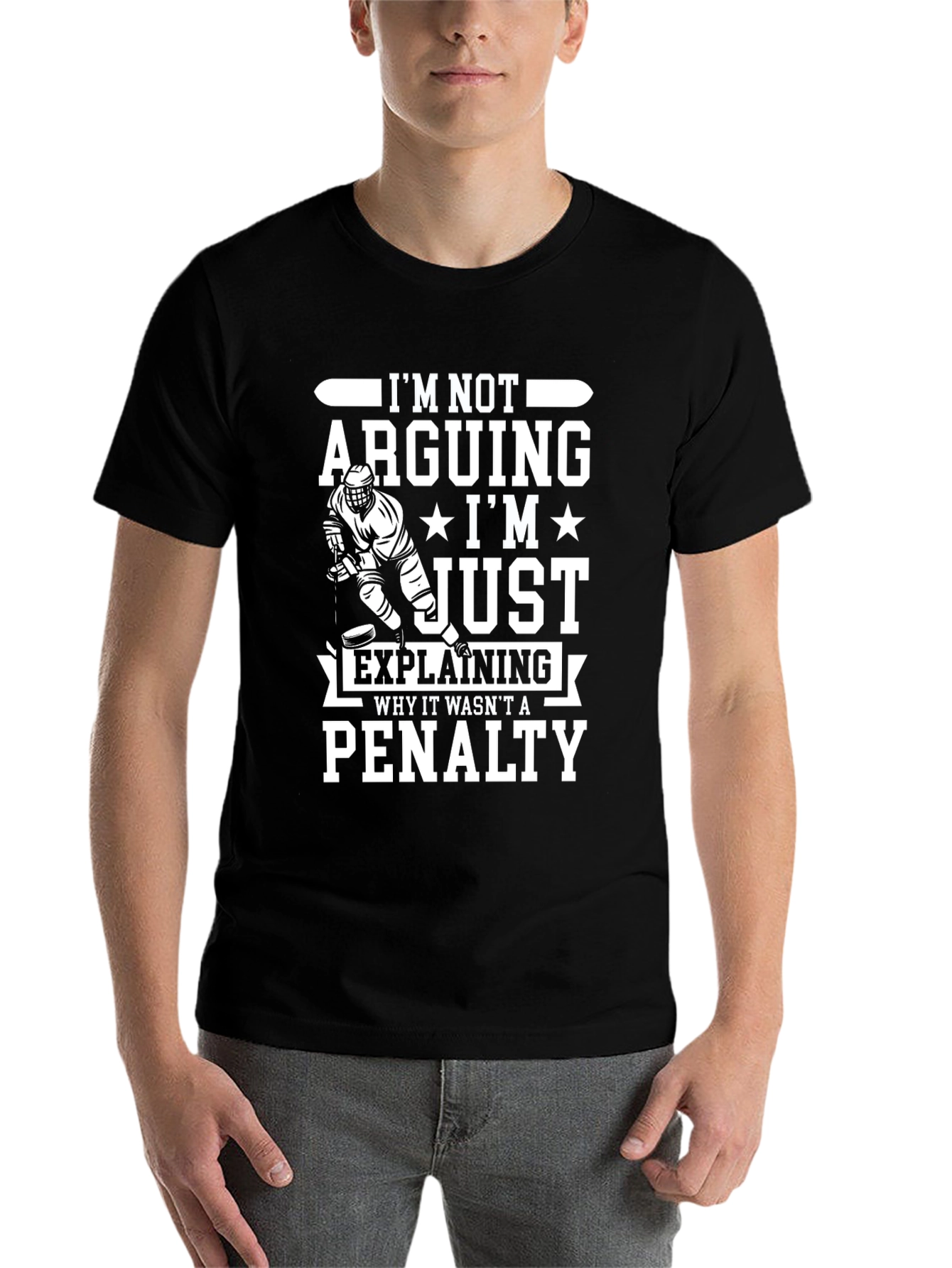 Black Hockey Penalty T-Shirt - I'm Not Arguing view 7