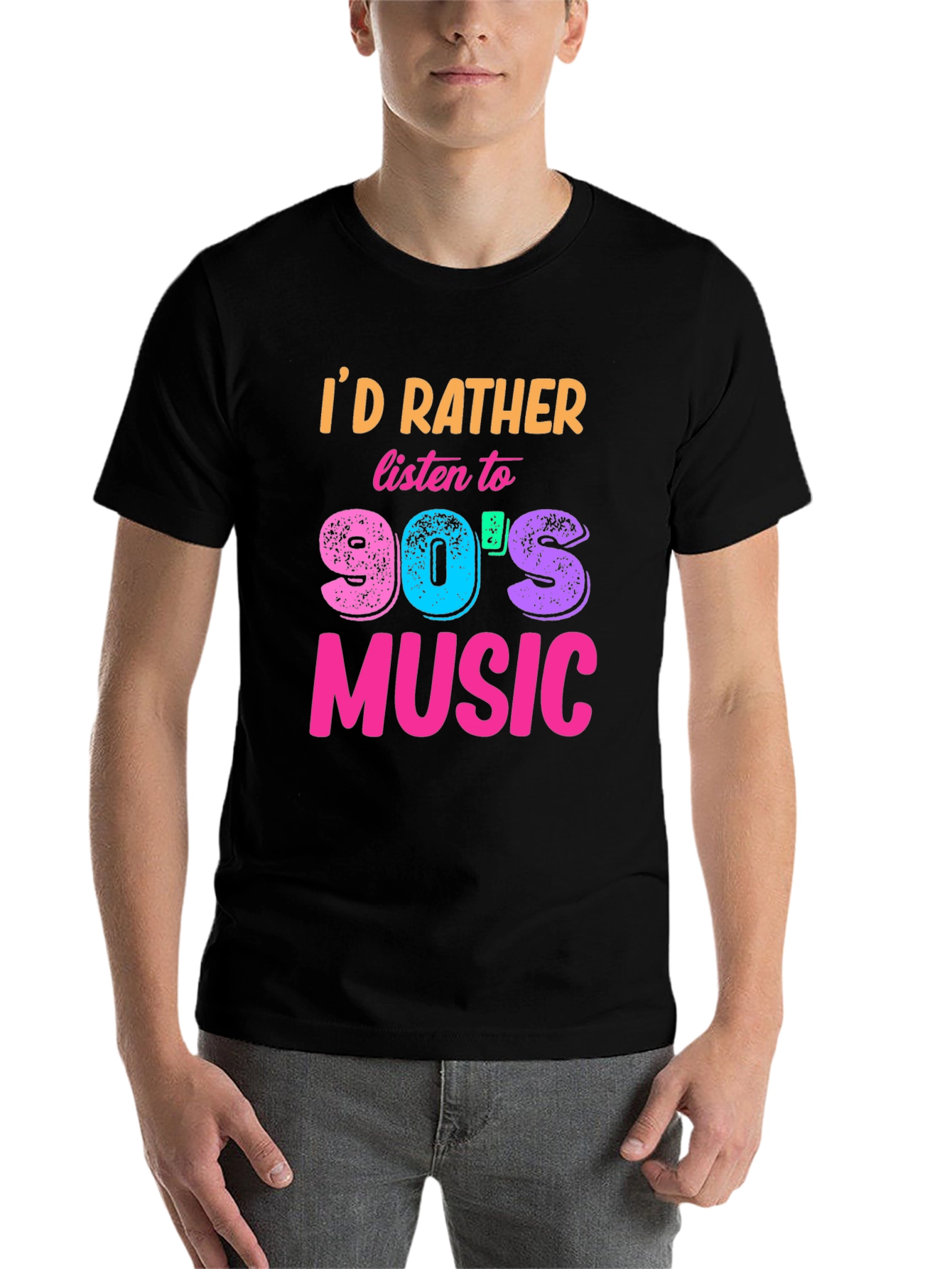 Black 90s Music T-Shirt - Retro Style view 7
