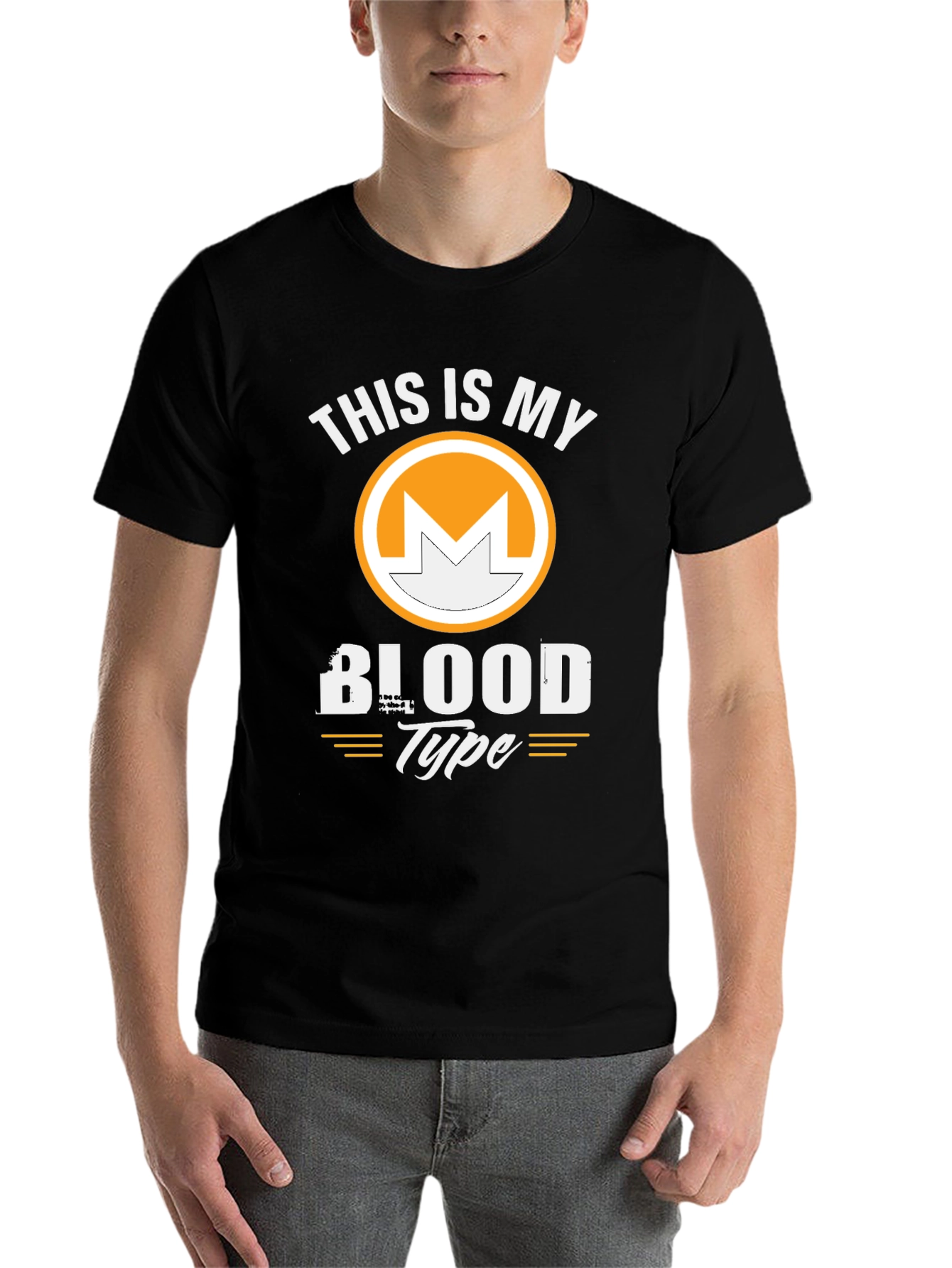 Black Monero Blood Type T-Shirt - Crypto Fan Apparel view 7