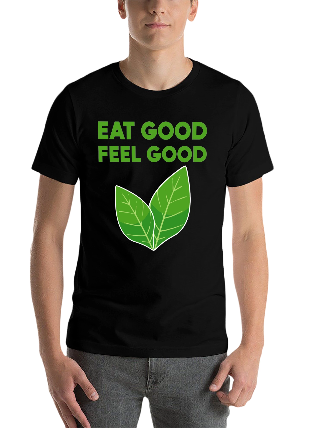 Black Eat Good Feel Good Vegan Graphic Tee view 7