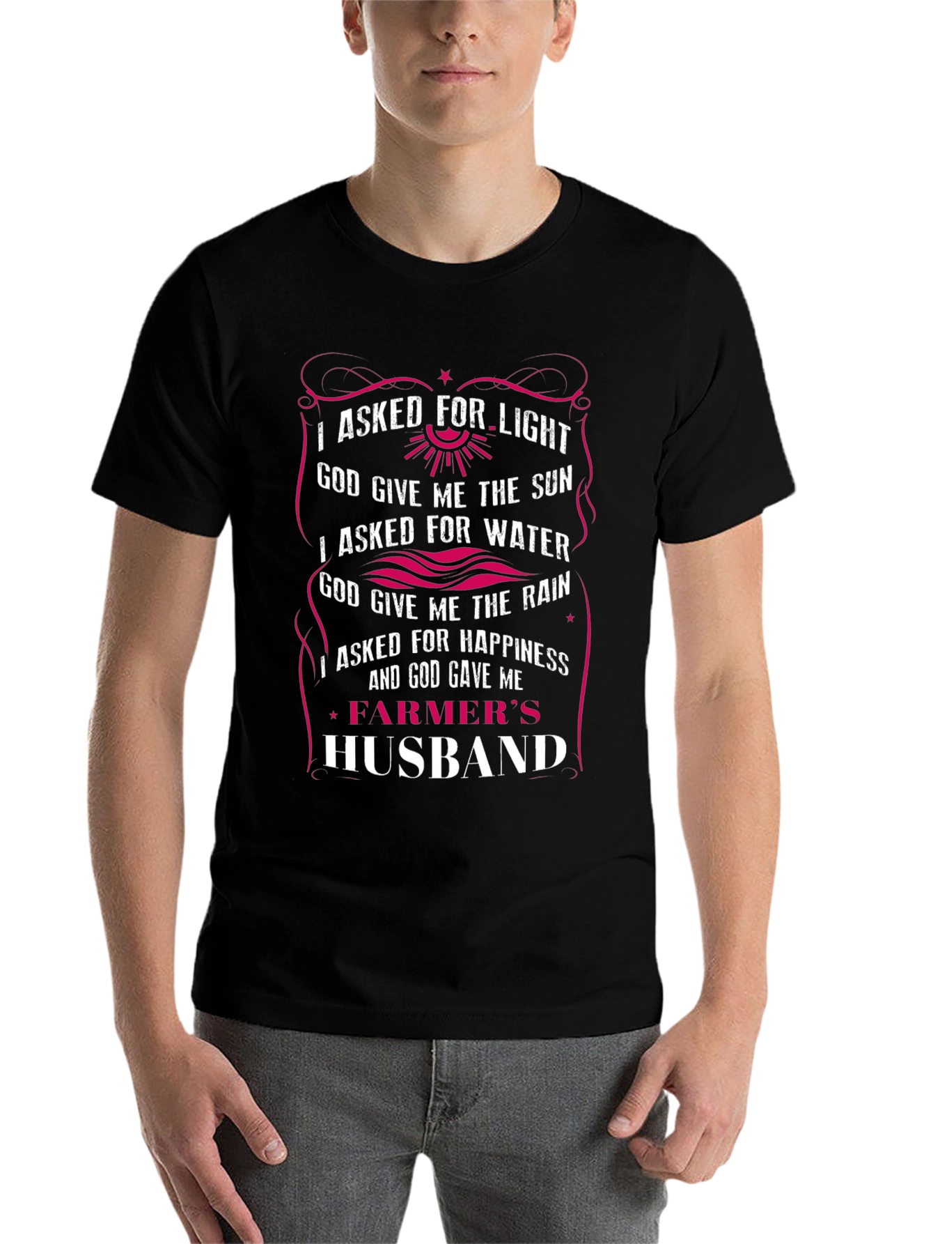 Black Farmer's Husband Graphic Tee - Gift for Men view 7