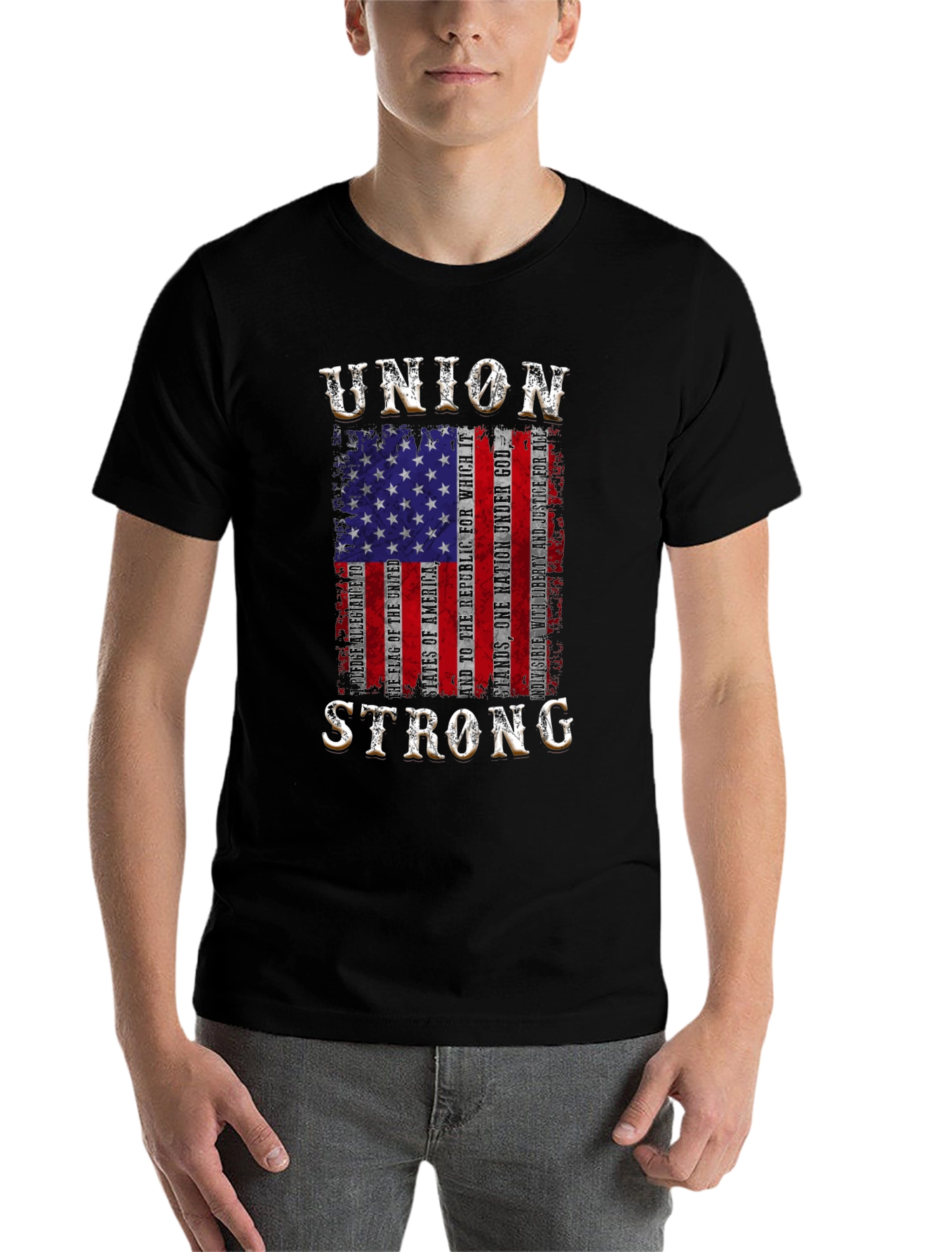 Black Union Strong Patriotic T-Shirt view 7