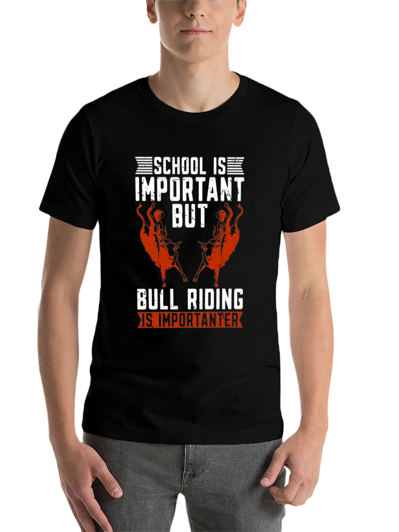 Black Bull Riding is Importanter T-Shirt view 7