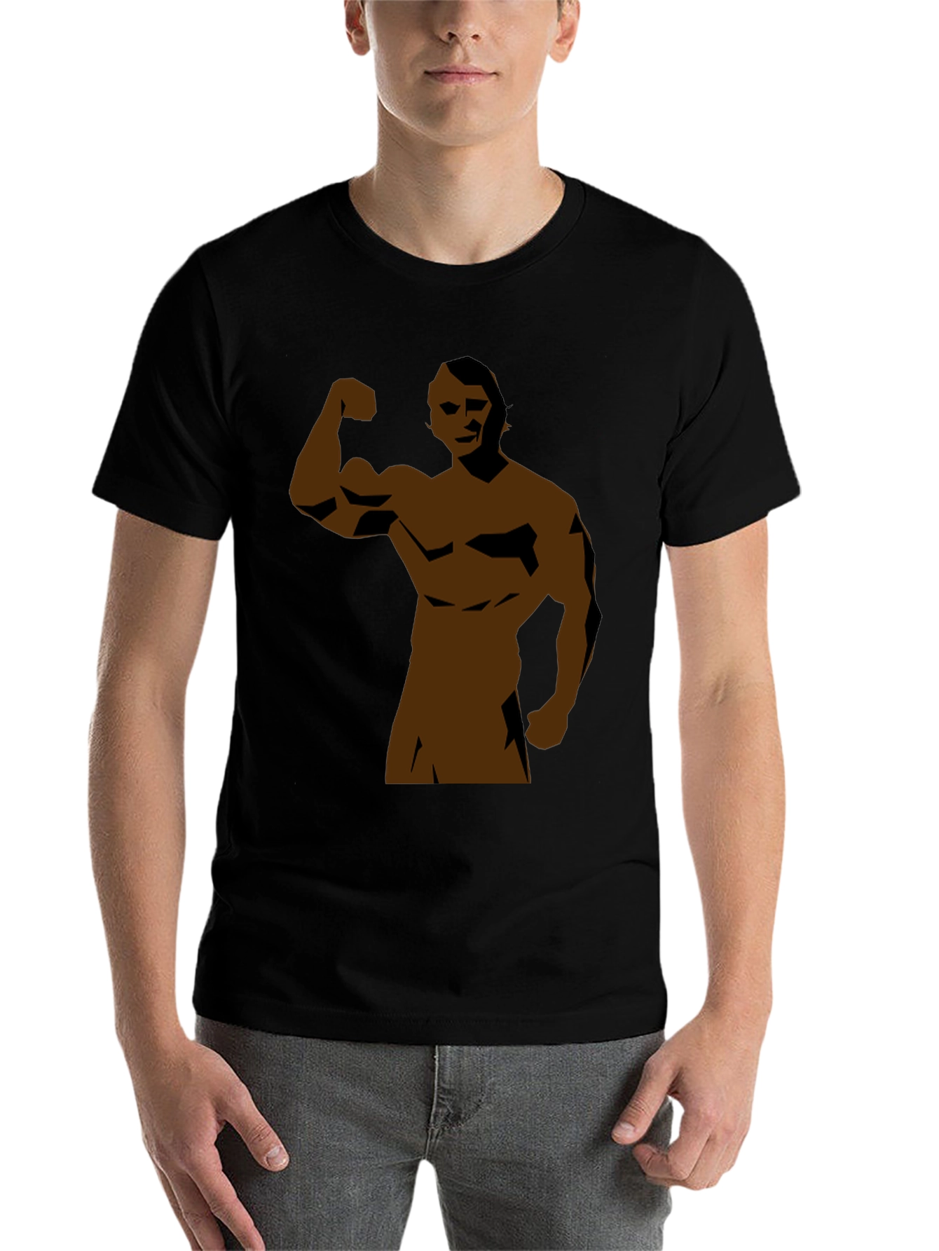 Black Muscle Man Graphic Tee - Black Short Sleeve view 7