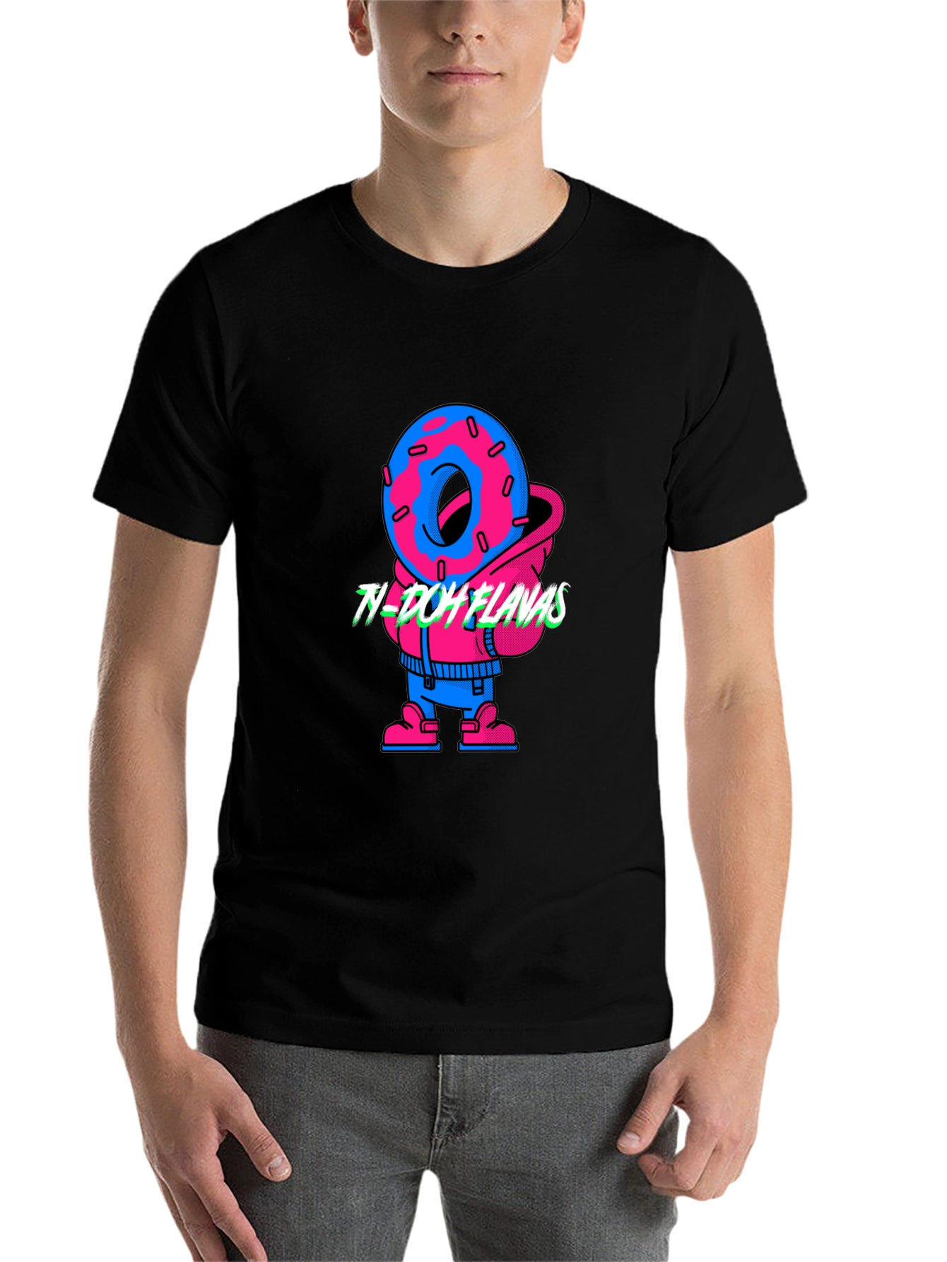Black Ty-Doh Flavas Graphic Tee - Cool Donut Design! view 7