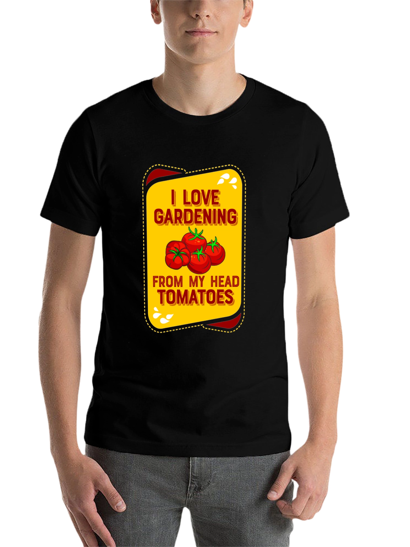 Black I Love Gardening Tomatoes Graphic Tee view 7