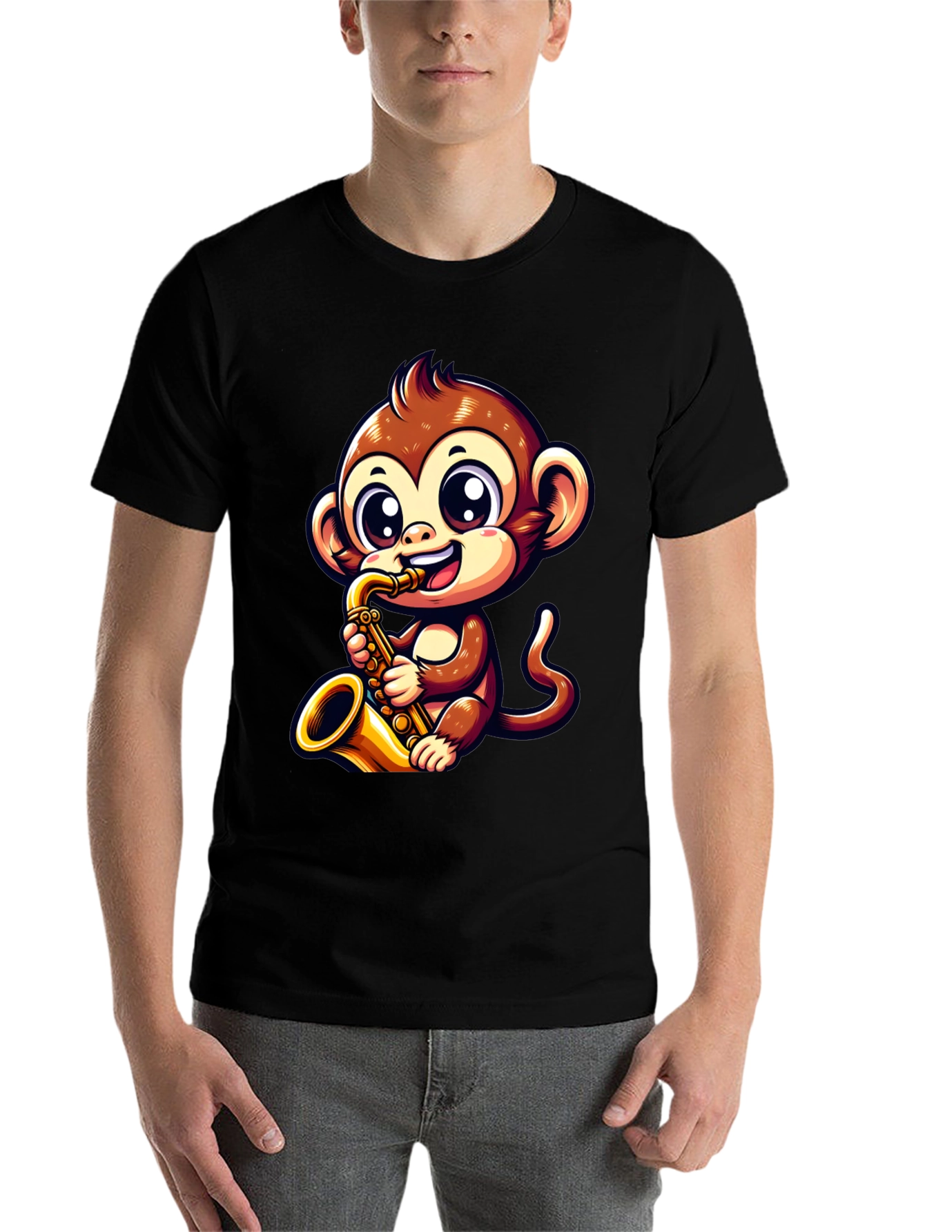 Black Monkey Saxophone T-Shirt view 7