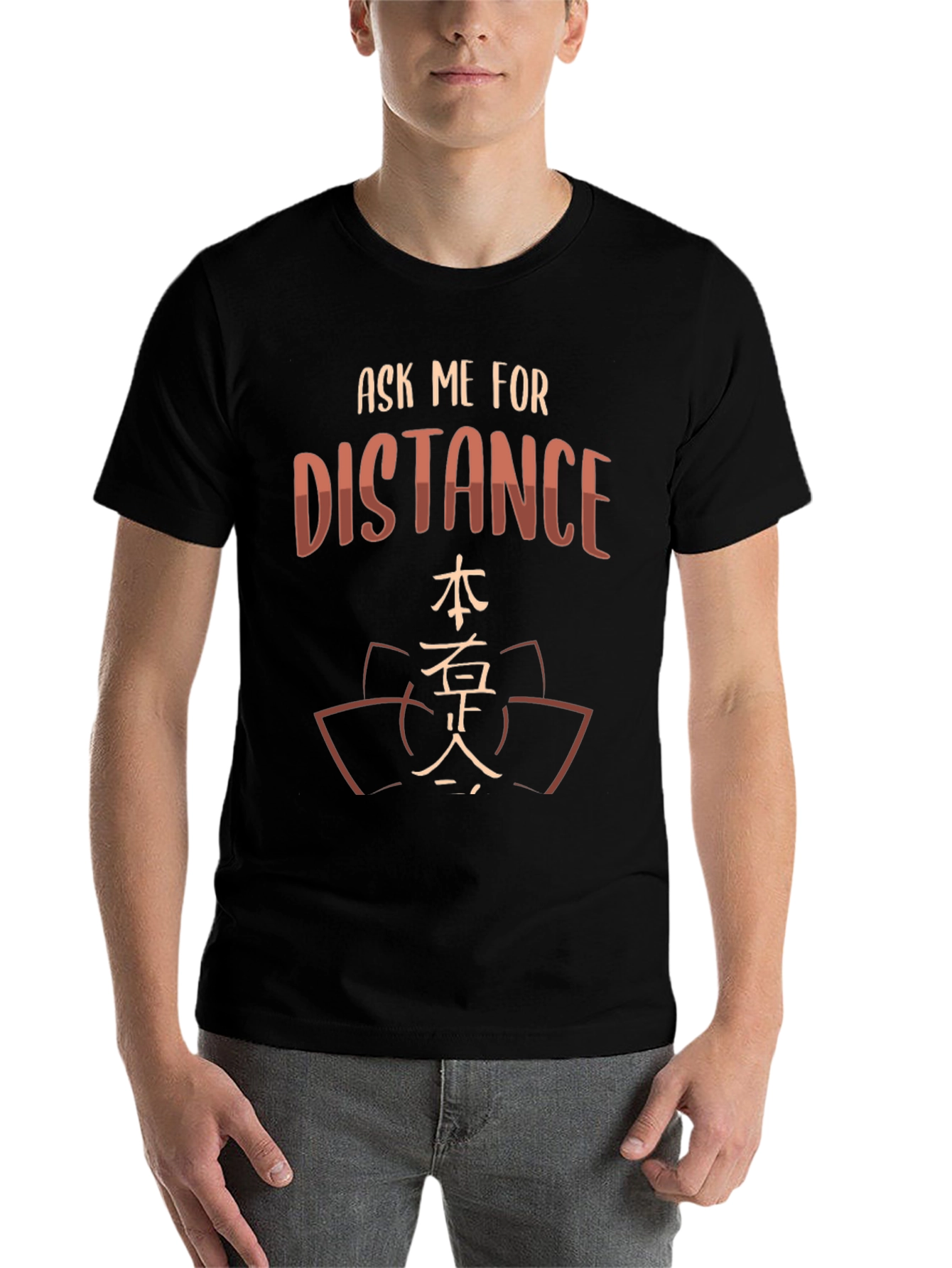 Black Ask Me For Distance T-Shirt - Stylish & Unique Design view 7