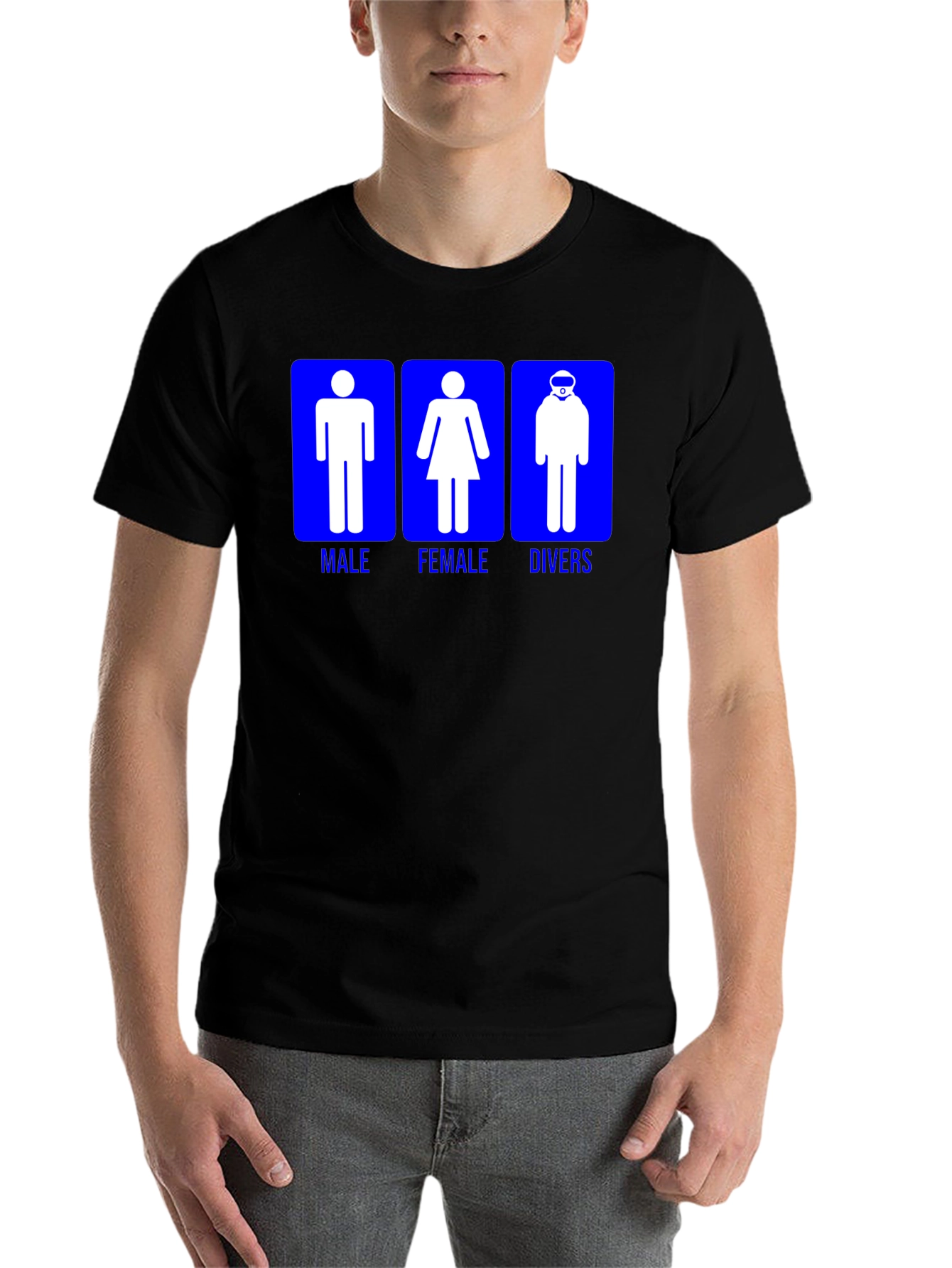 Black Diver Gender T-Shirt - Male, Female, Divers Funny Scuba Tee view 7