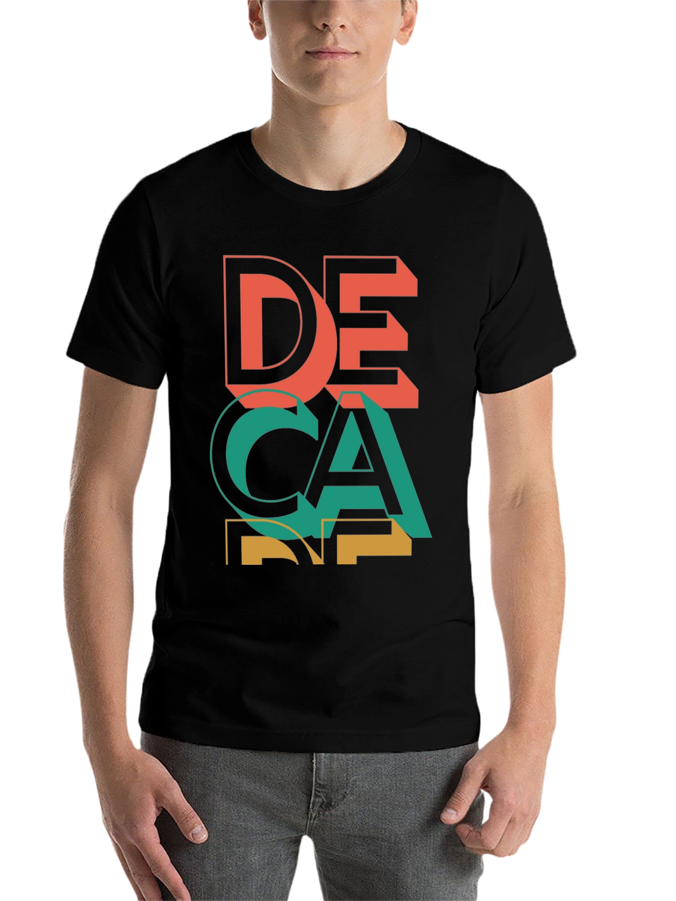 Black Decane Graphic Tee - Cool Retro Design view 7