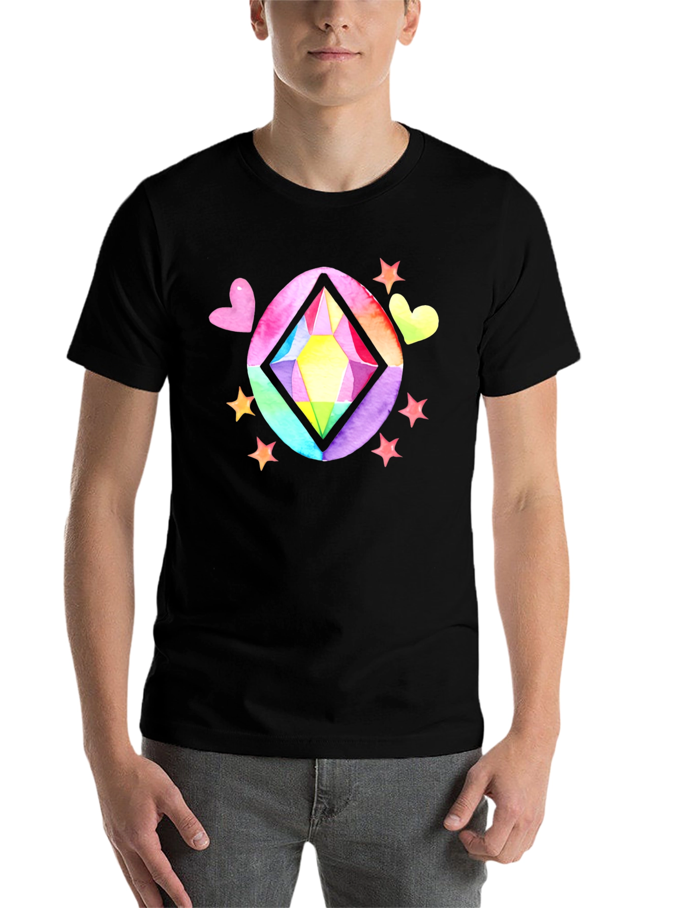 Black Rainbow Gem T-Shirt view 7