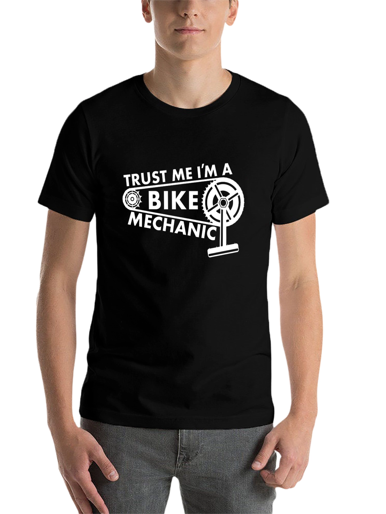 Black Trust Me I'm a Bike Mechanic Graphic T-Shirt view 7