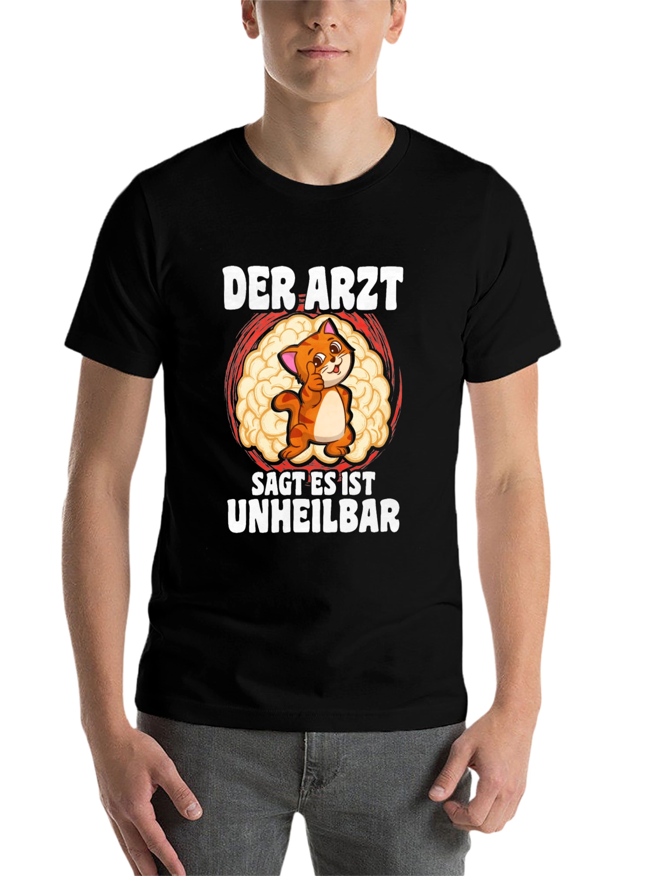 Black Der Arzt Sag T-Shirt - Cat Brain view 7