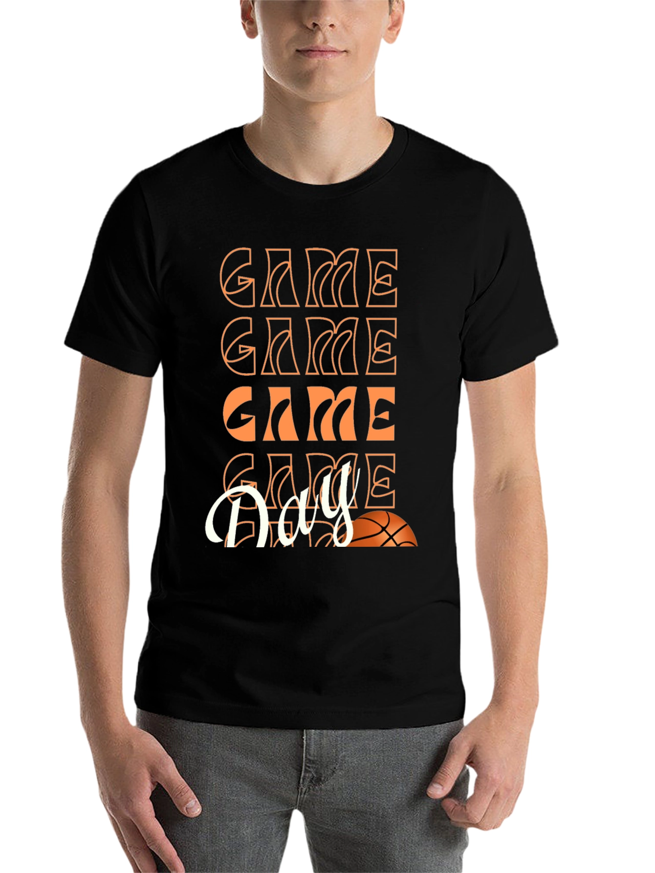 Black Game Day Basketball Graphic Tee - Unisex view 7