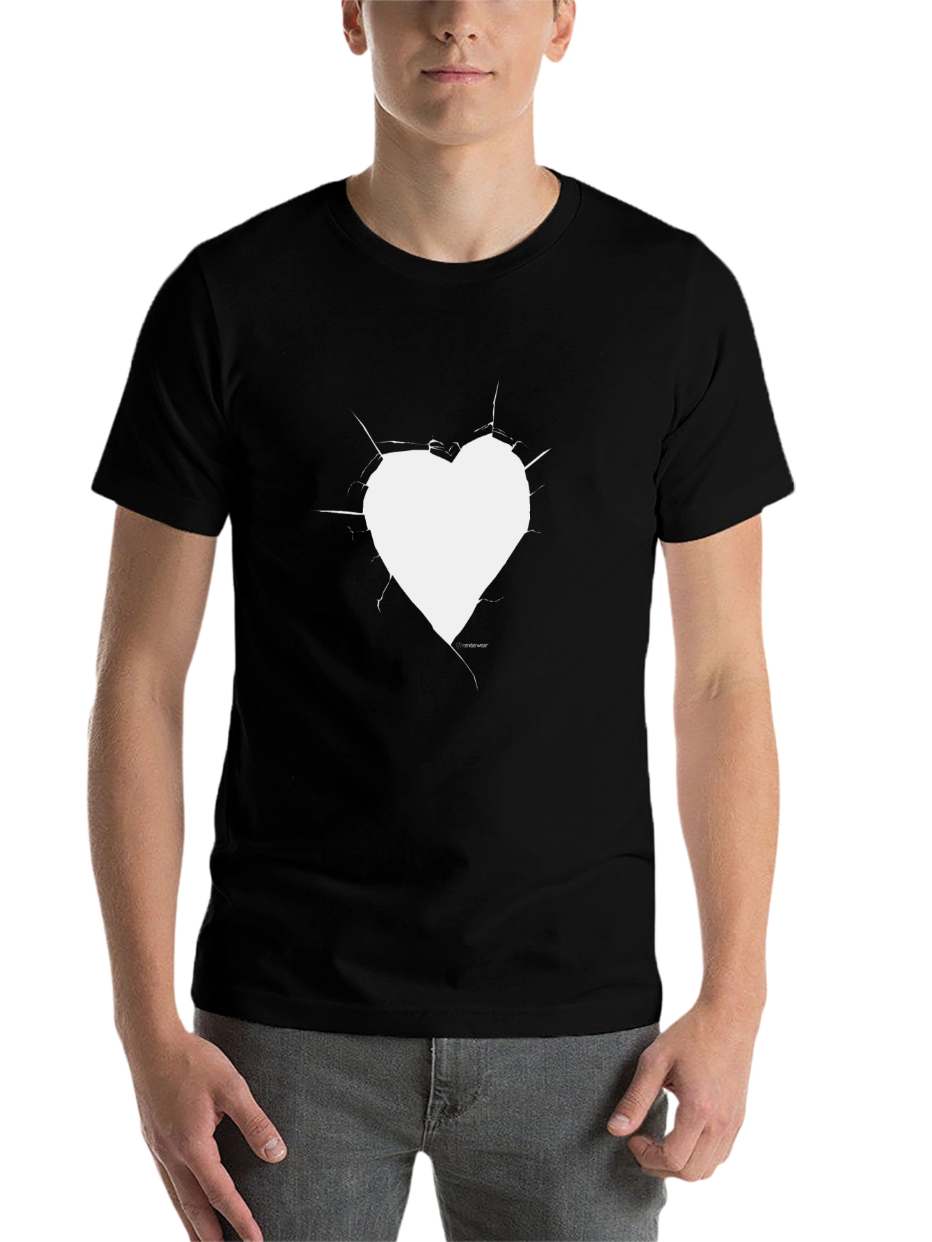 Black Heart Break T-Shirt - Black Cotton view 7