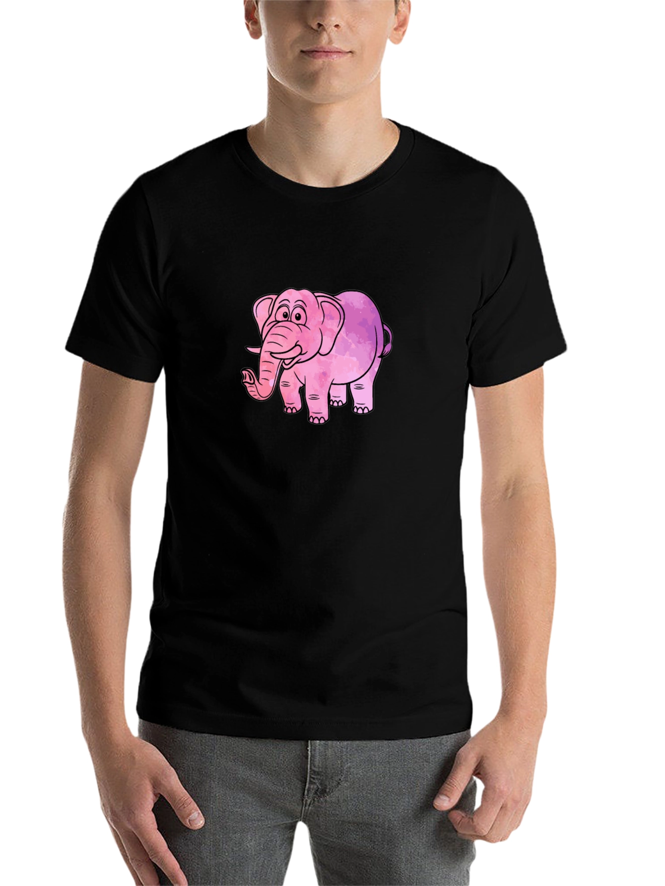 Black Elephant Graphic Black T-Shirt view 7