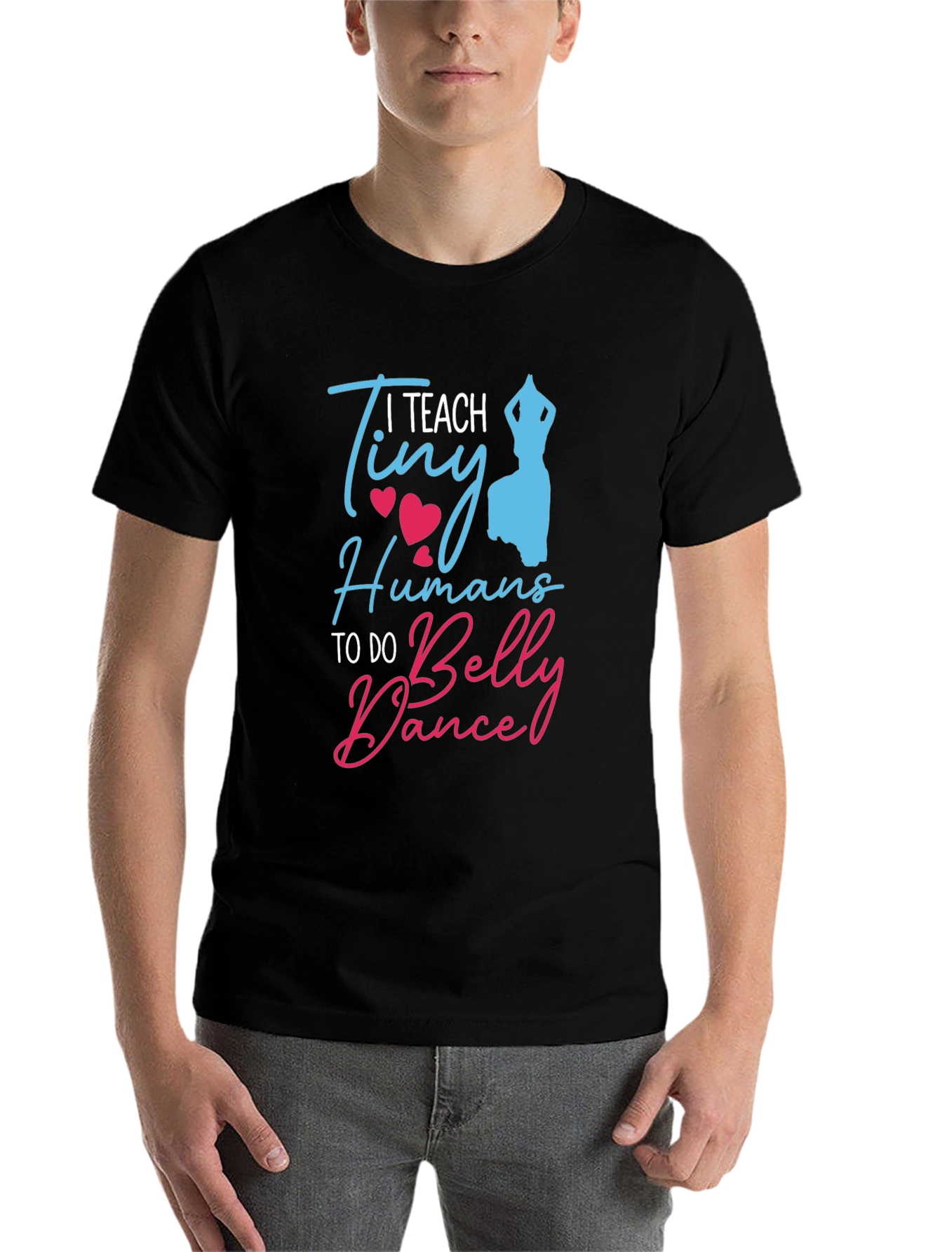 Black I Teach Tiny Humans Belly Dance T-Shirt view 7