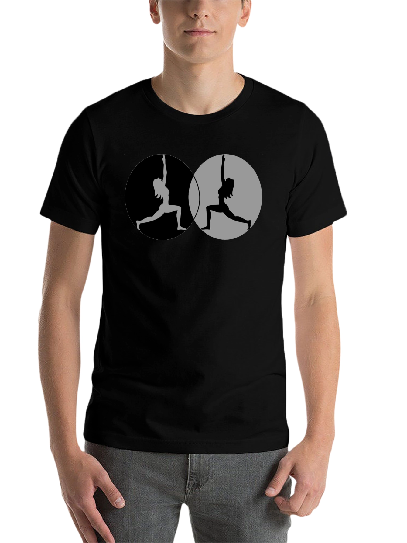Black Yin Yang Yoga T-Shirt - Balance & Style view 7