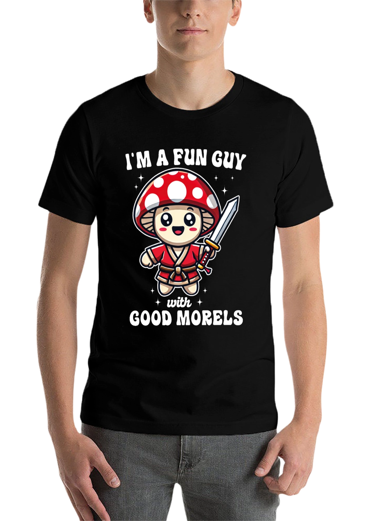 Black I'm A Fun Guy Mushroom T-Shirt view 7