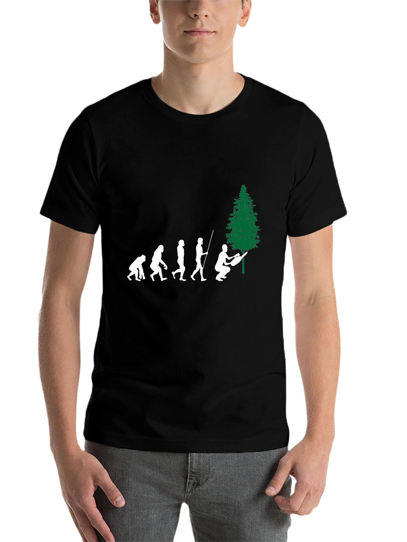 Black Evolution of Lumberjack Black T-Shirt view 7