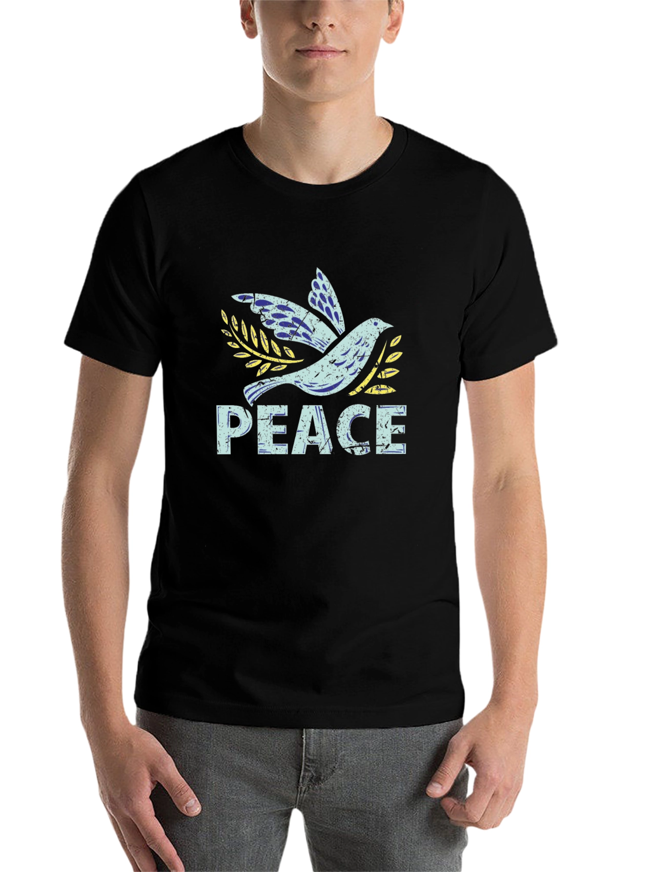 Black Peace Dove Graphic Tee - Unisex Soft Cotton Blend view 7
