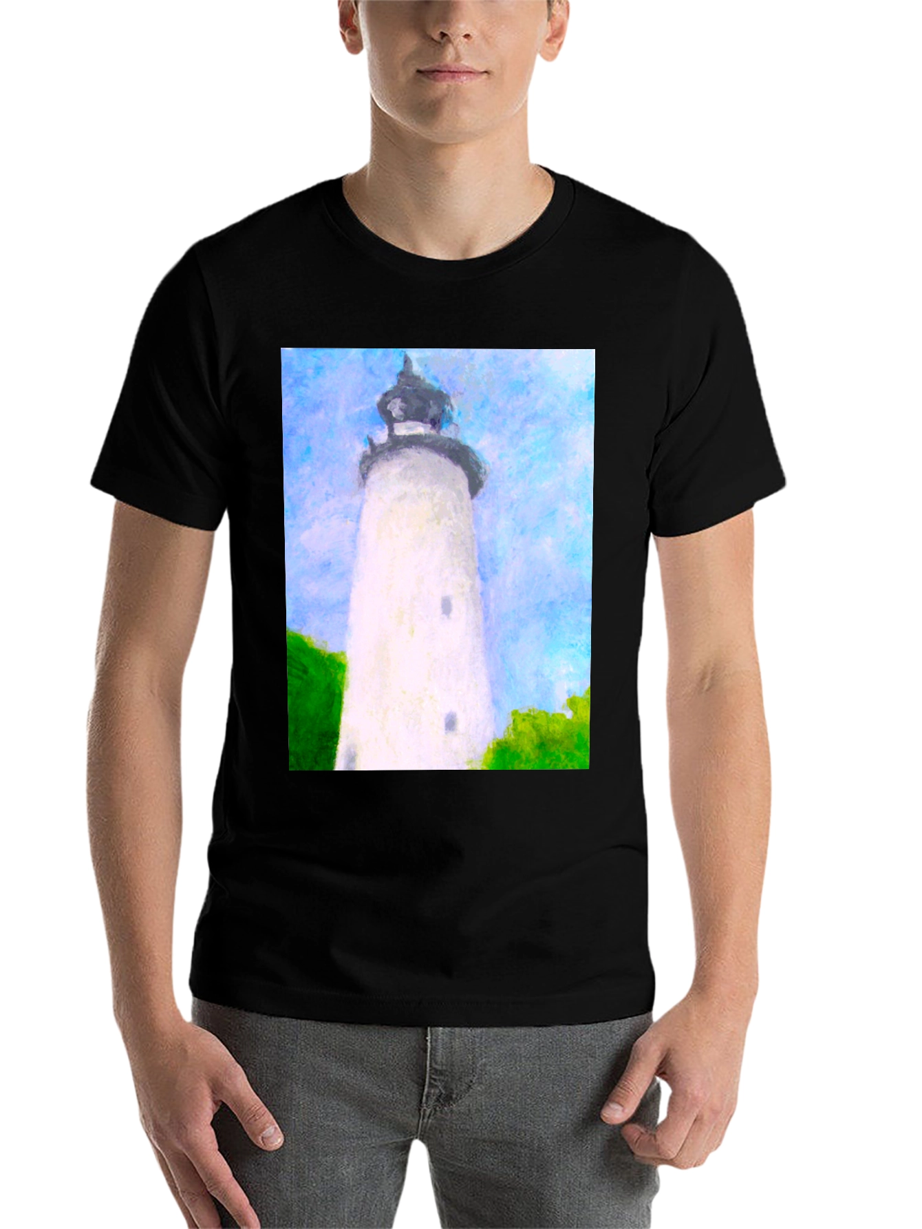 Lighthouse Art Graphic T-Shirt - Coastal Style Tee - 7