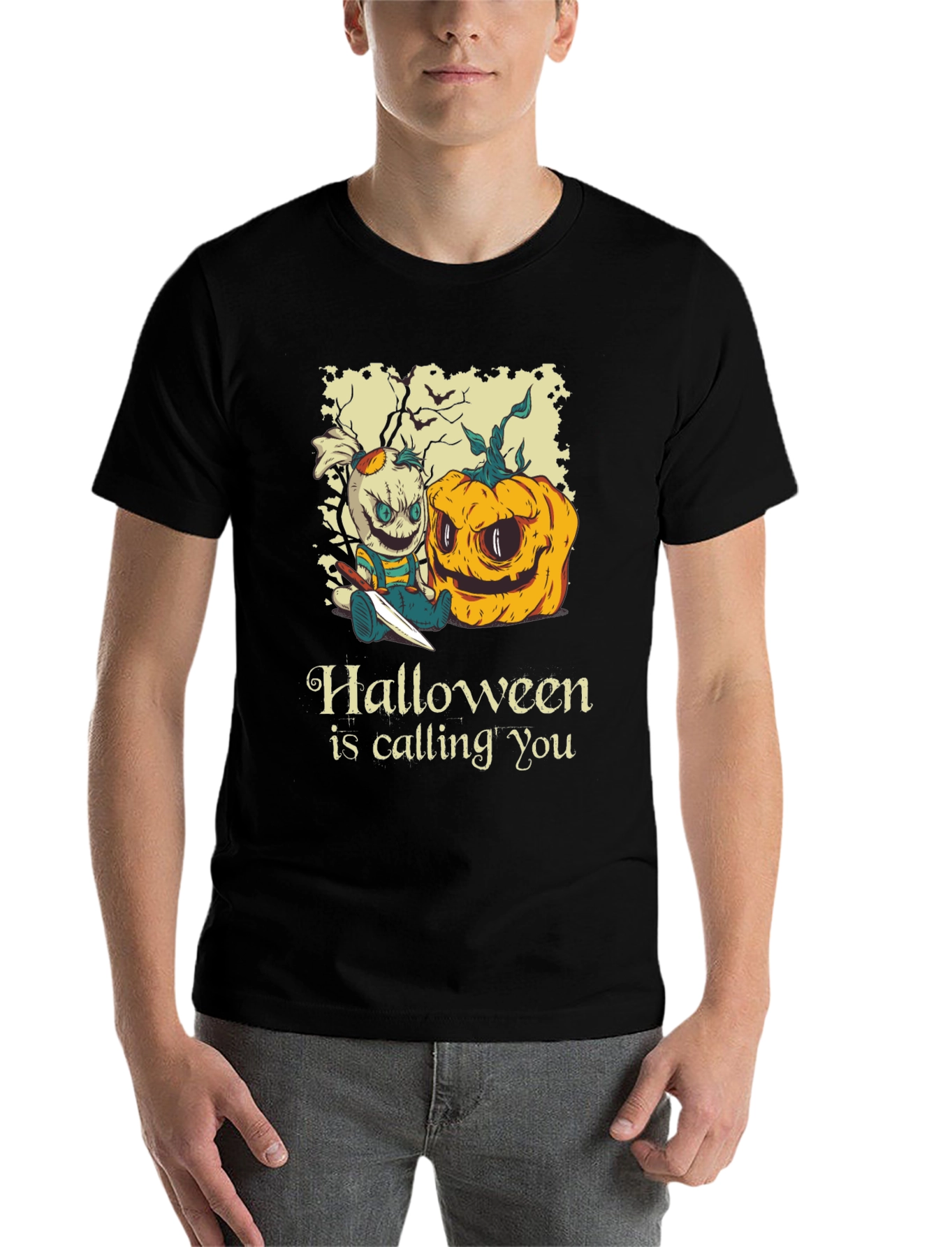Black Halloween is Calling You T-Shirt view 7