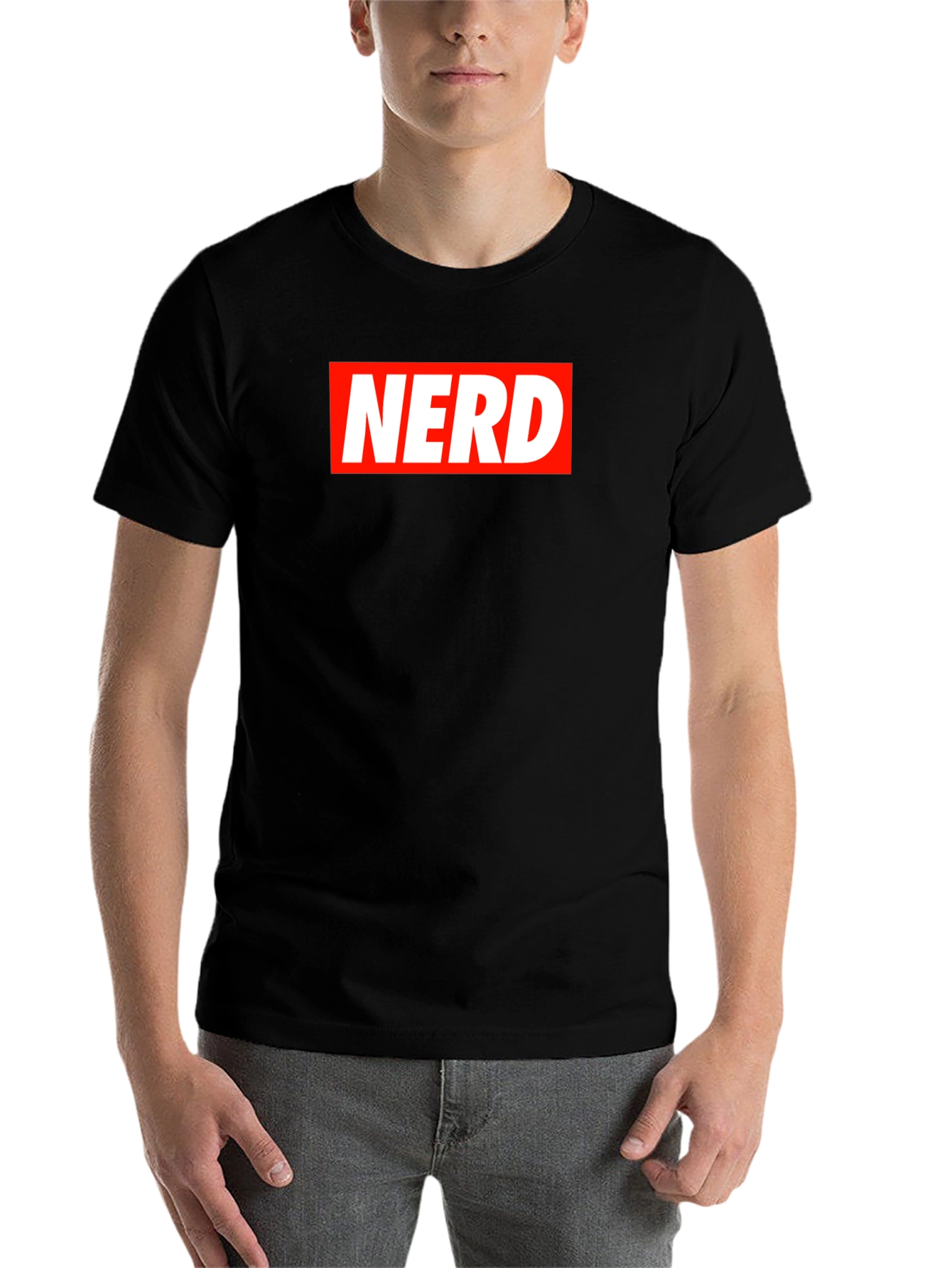 Black Nerd Box Logo Black T-Shirt view 7