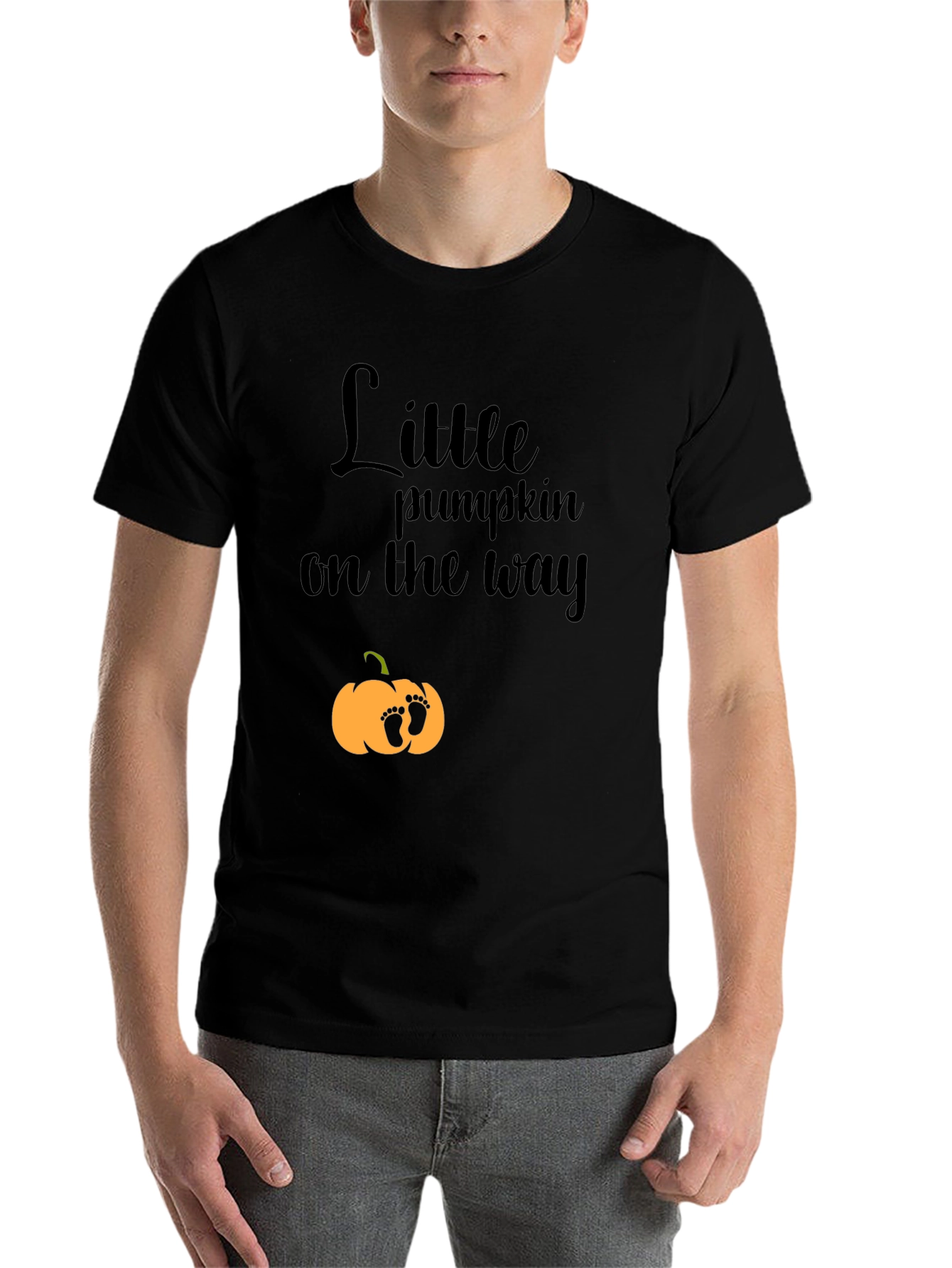 Black Little Pumpkin On The Way T-Shirt view 7