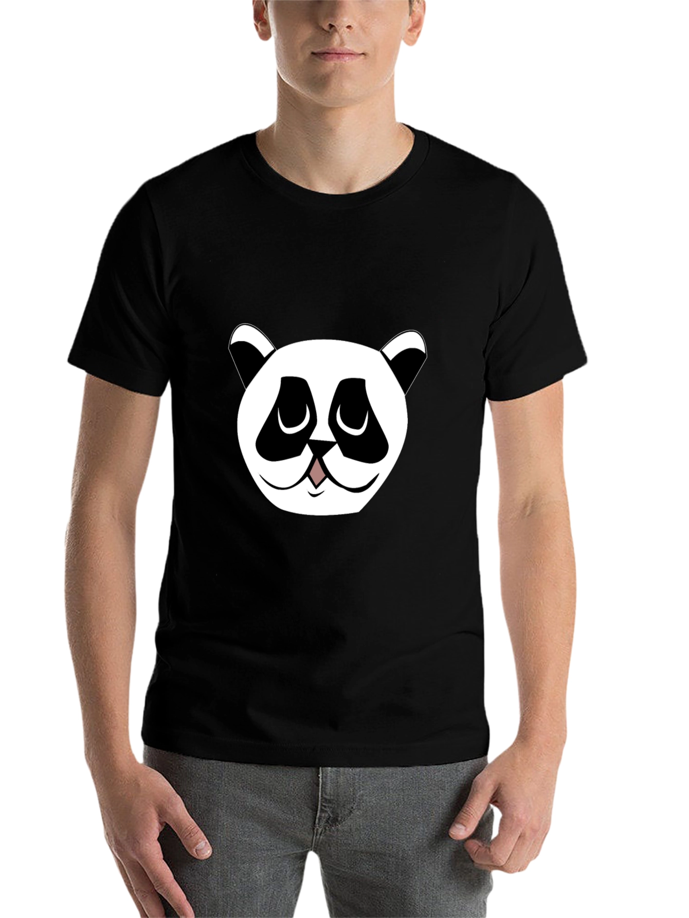 Panda Graphic Tee - Black Cotton Blend - 7