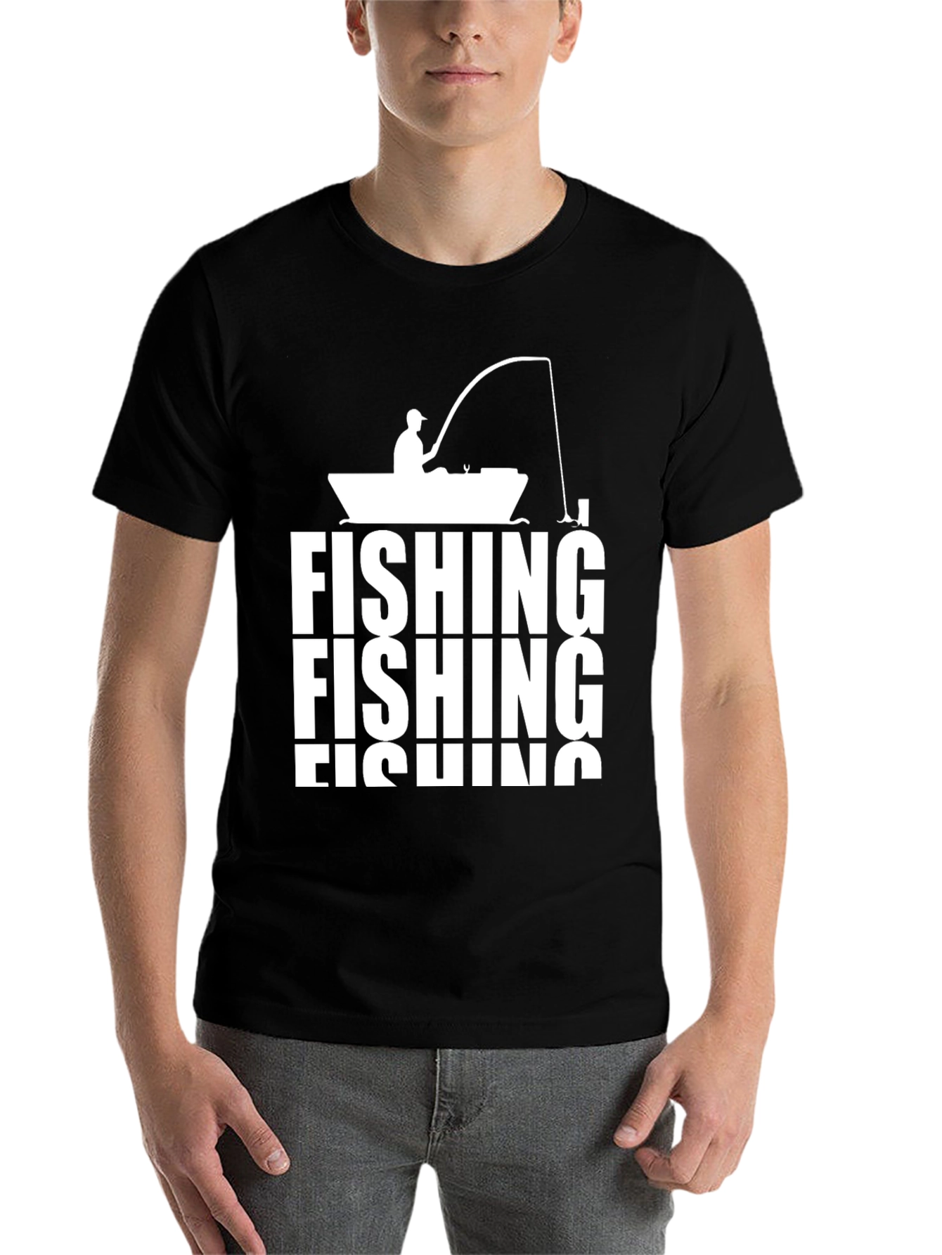 Black Fishing Graphic Tee | Fisherman's T-Shirt view 7