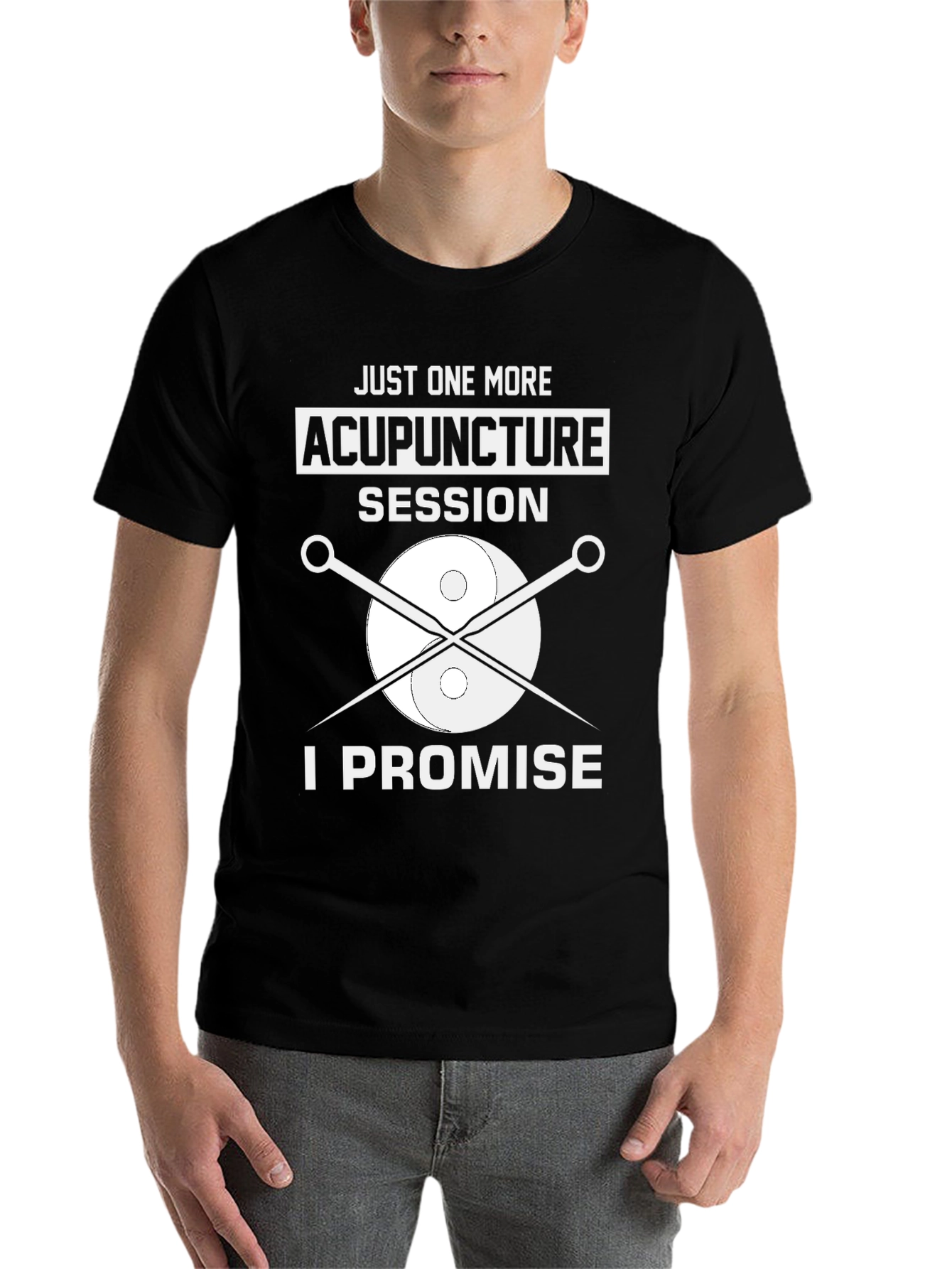 Black Acupuncture Session T-Shirt: Funny Graphic Tee for Health Lovers view 7