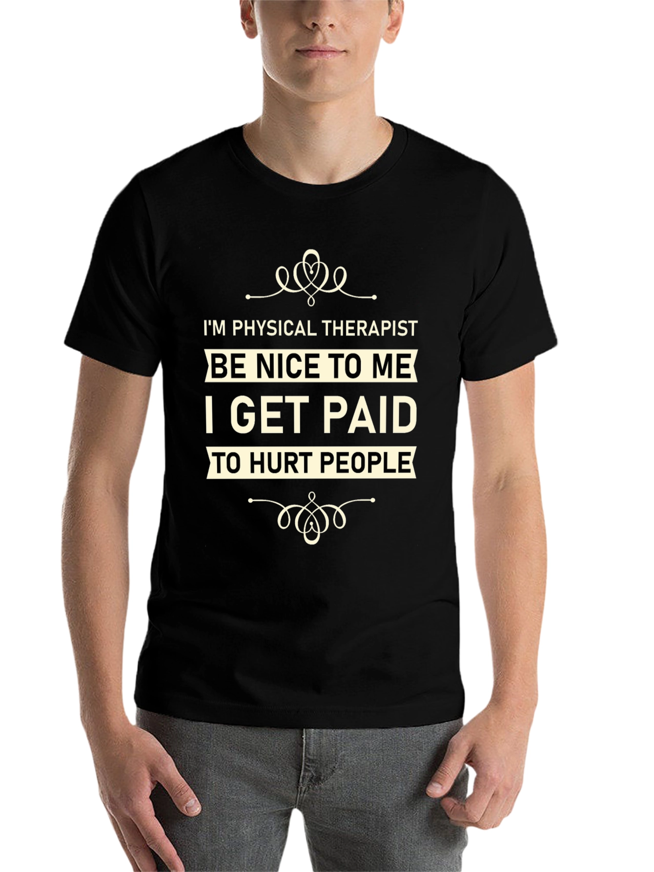 Black Physical Therapist Funny T-Shirt view 7