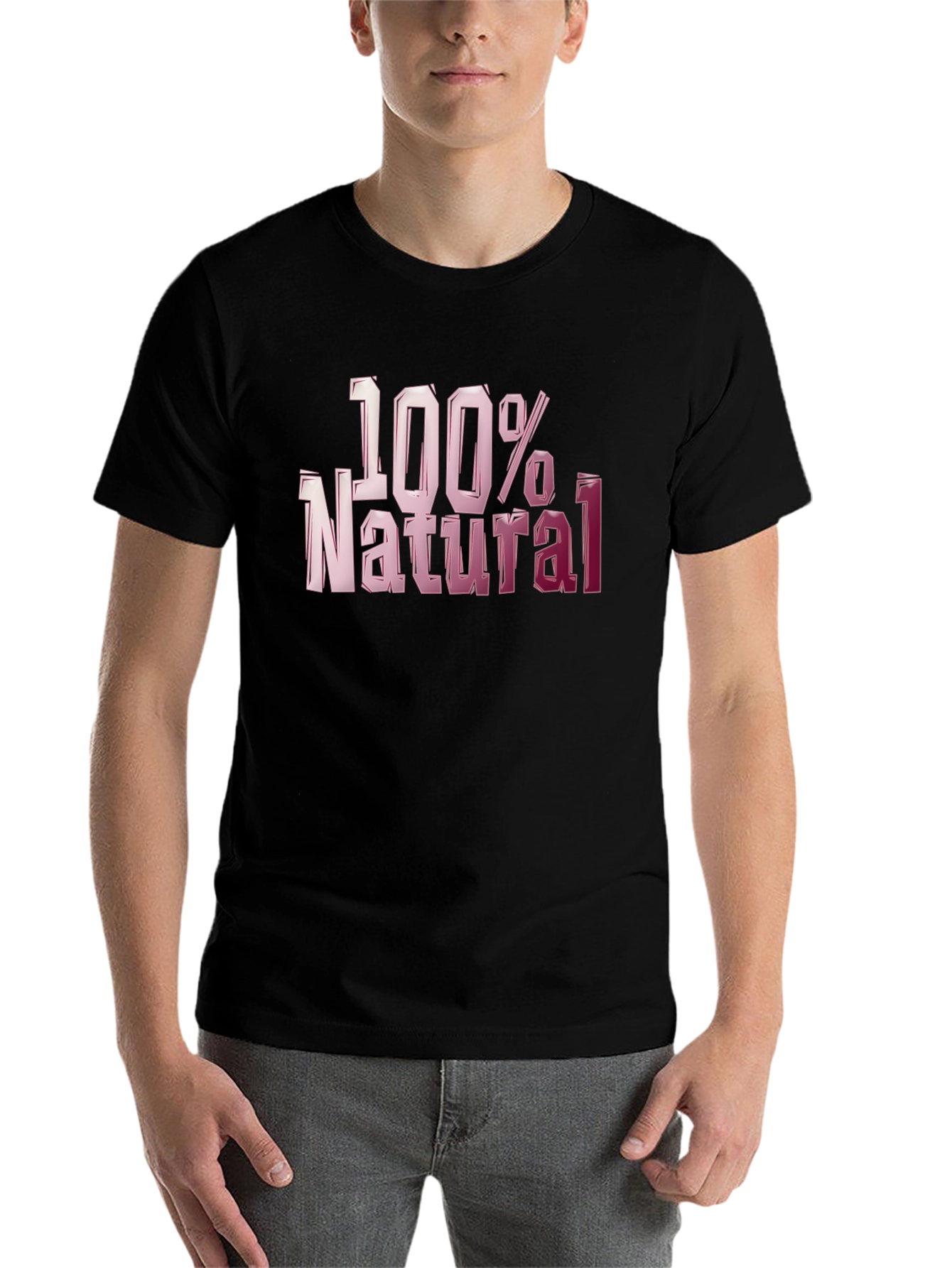 Black 100% Natural Graphic T-Shirt - Bold Style view 7