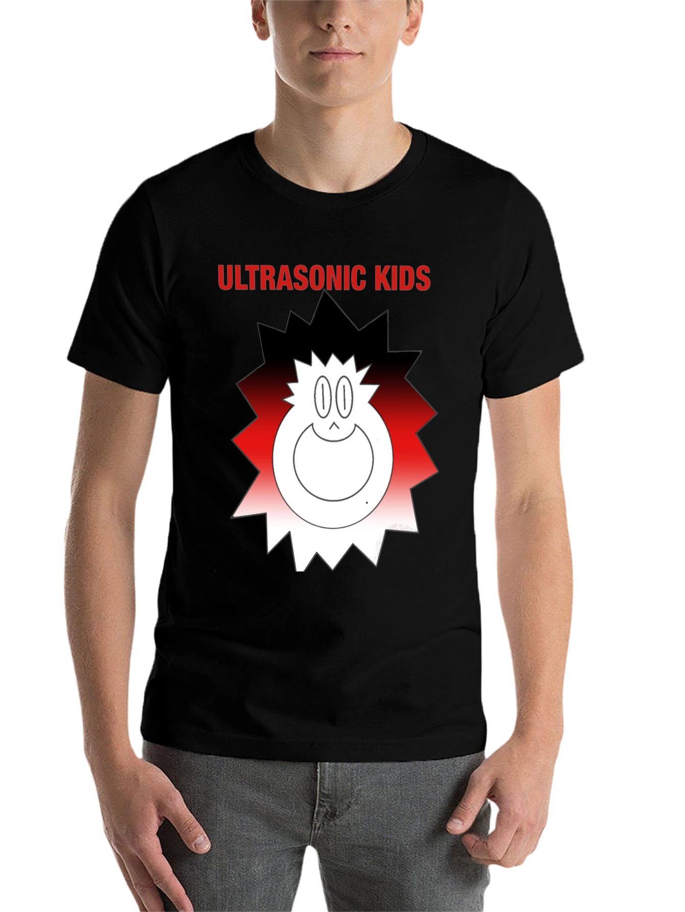 Black Ultrasonic Kids Graphic Tee - Funky Cartoon Design view 7