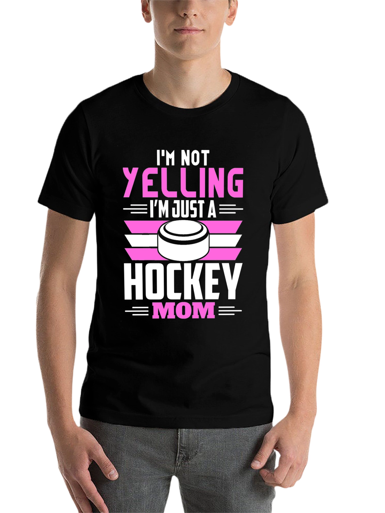 Black Hockey Mom Graphic Tee - Novelty T-Shirt view 7