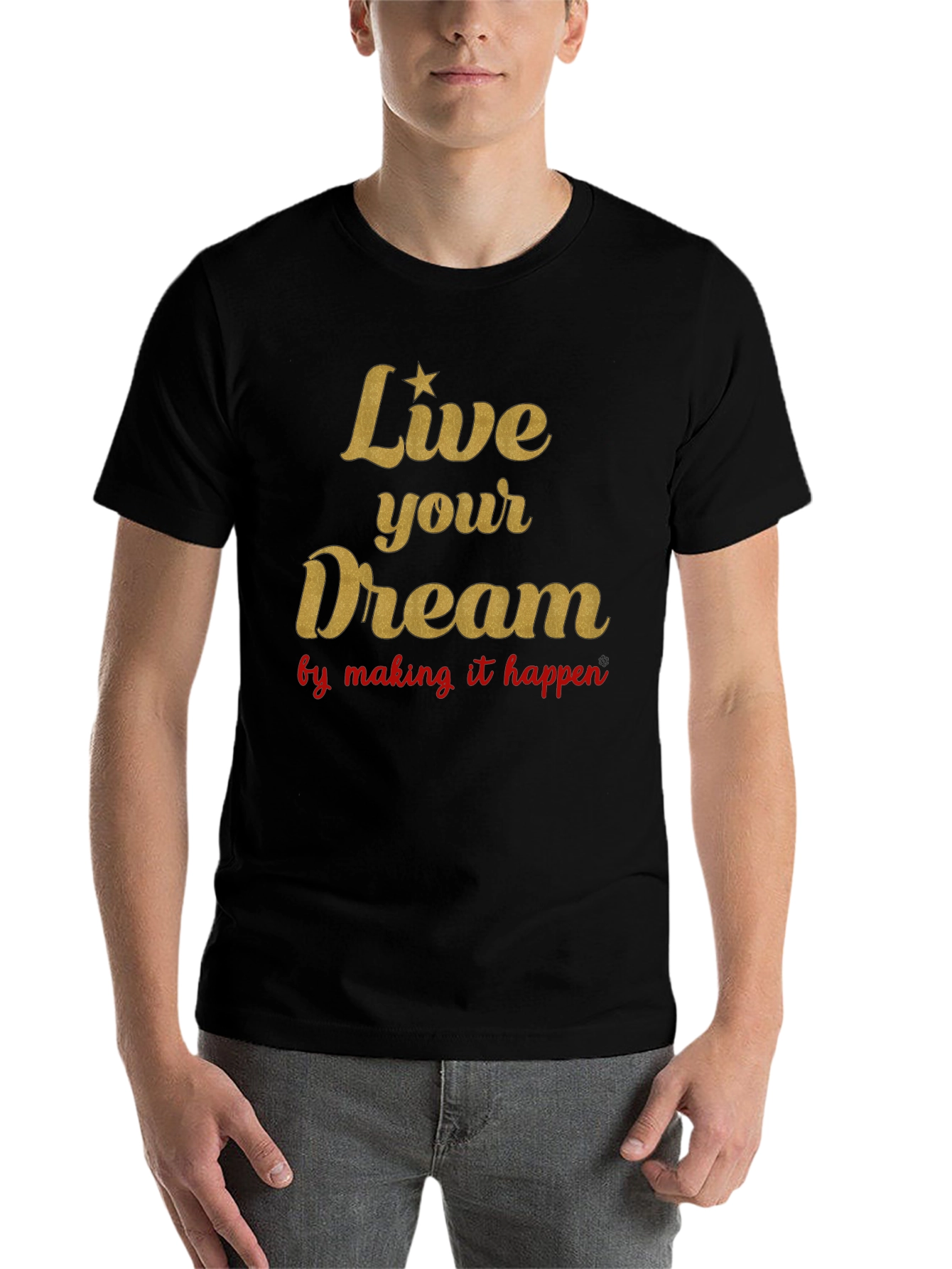 Black Live Your Dream Graphic Tee - Black view 7