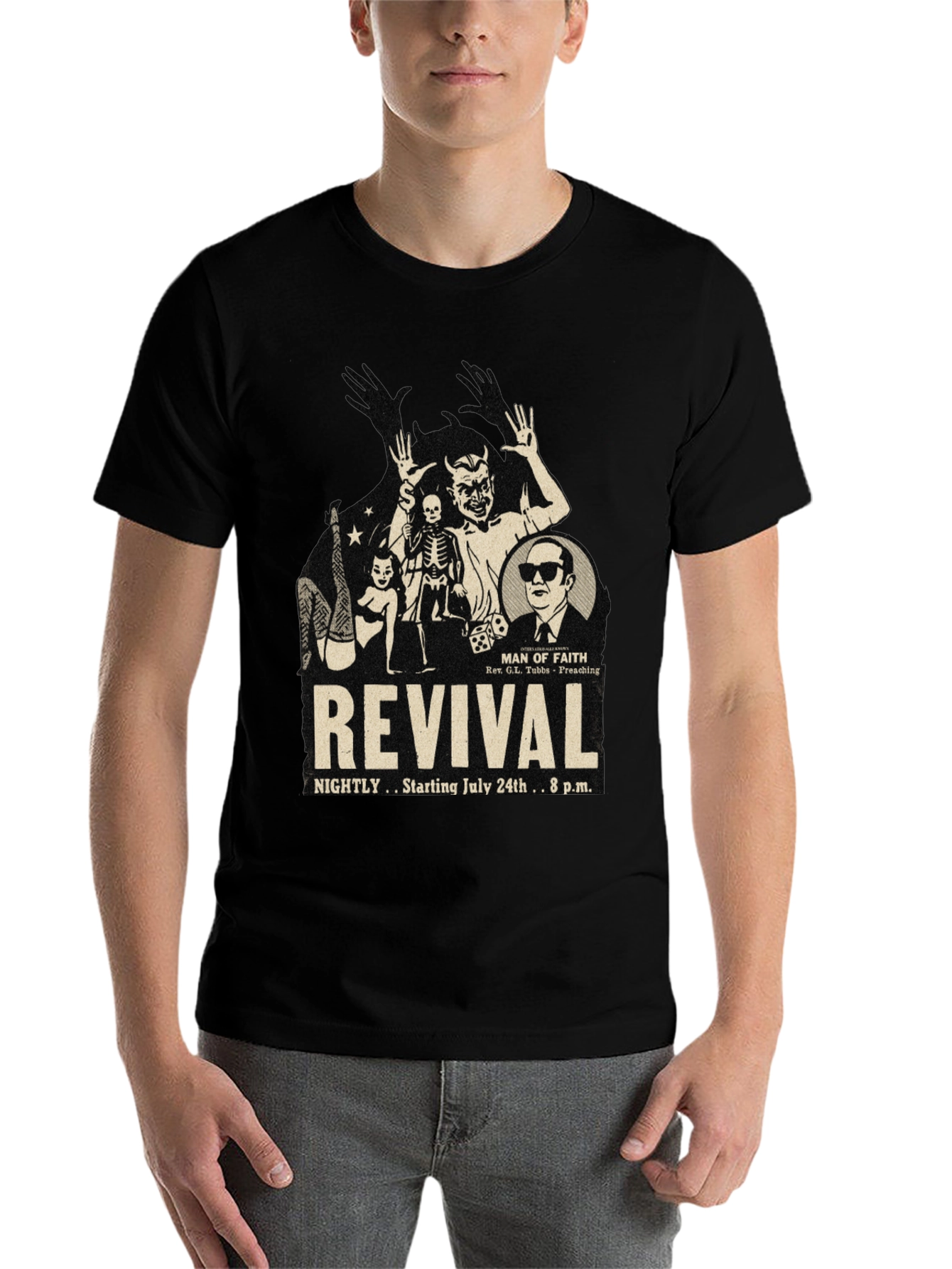 Black Revival Graphic Print T-Shirt view 7